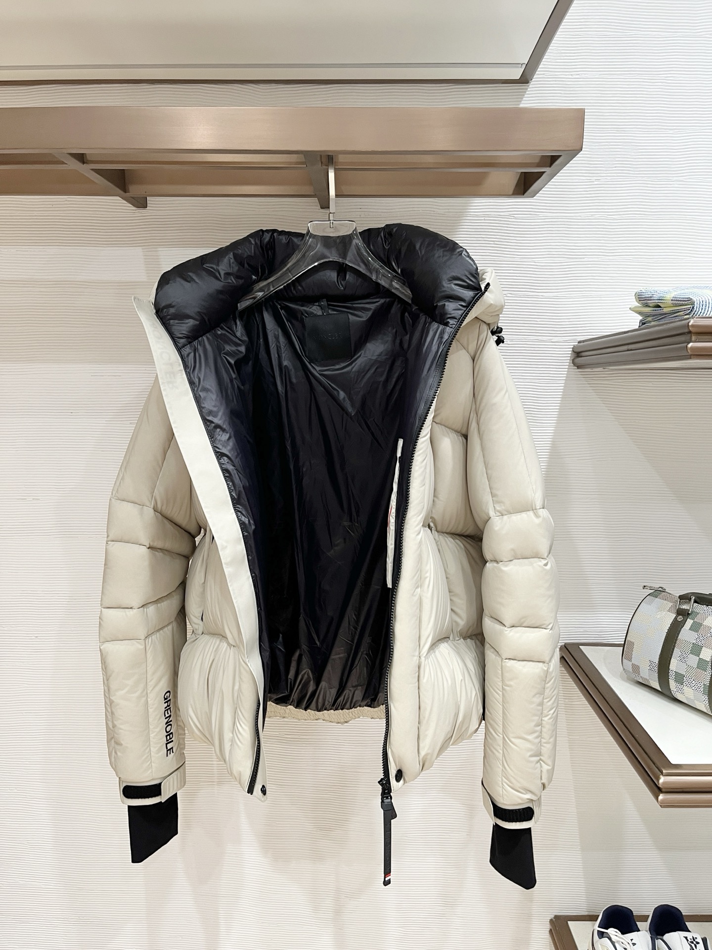 Moncler Male Down Jacket Knitted Black Hooded S-m-l