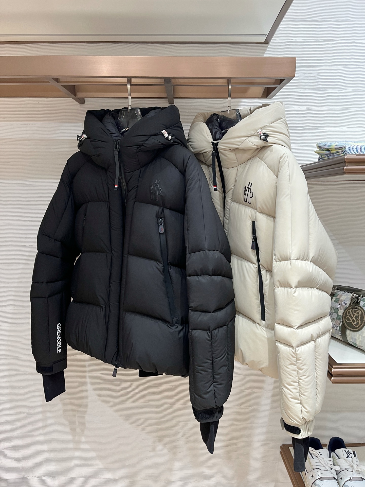 Moncler Male Down Jacket Knitted Black Hooded S-m-l