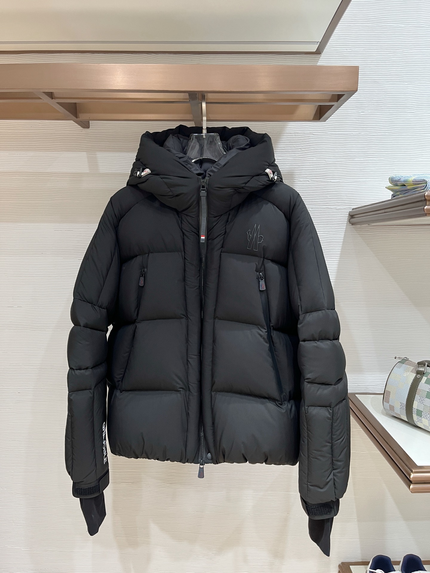 Moncler Male Down Jacket Knitted Black Hooded S-m-l