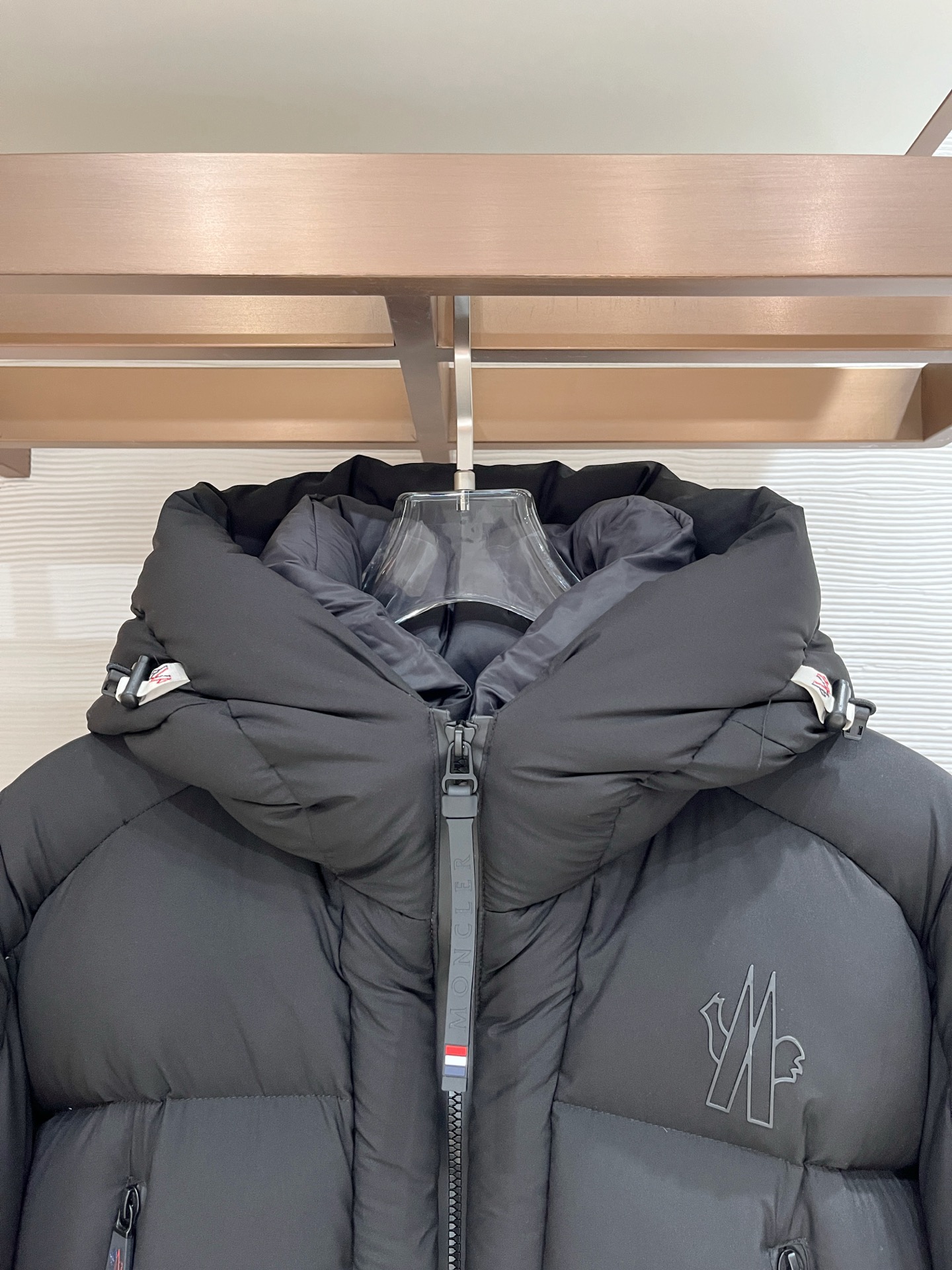 Moncler Male Down Jacket Knitted Black Hooded S-m-l