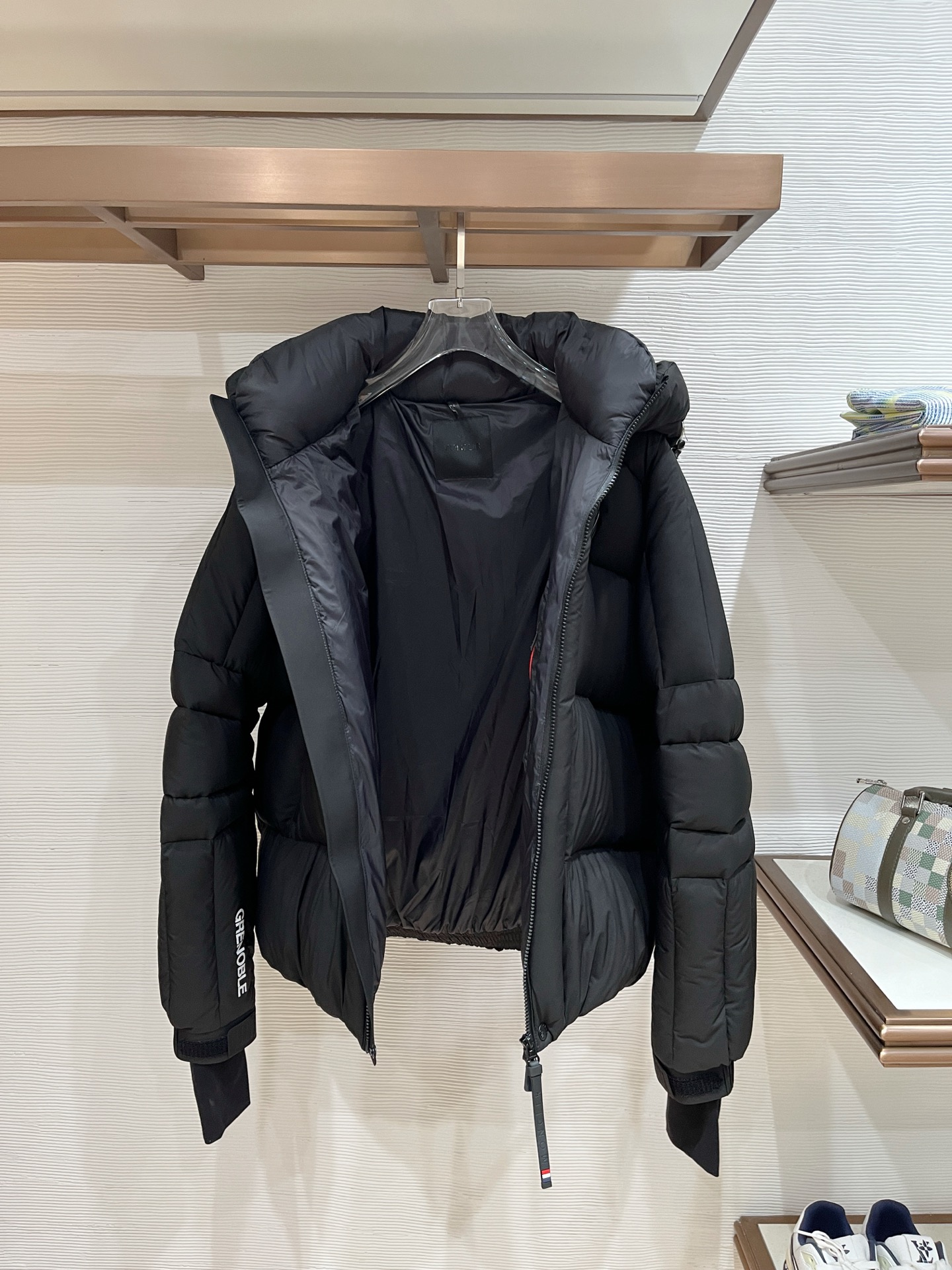 Moncler Male Down Jacket Knitted Black Hooded S-m-l