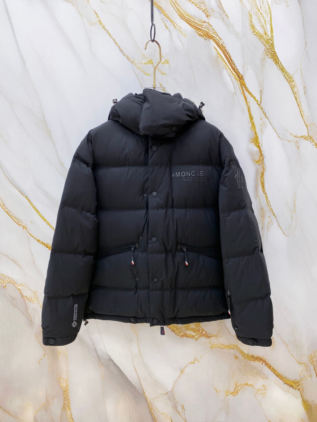 Moncler Male Down Jacket Knitted Black Hooded S-m-l