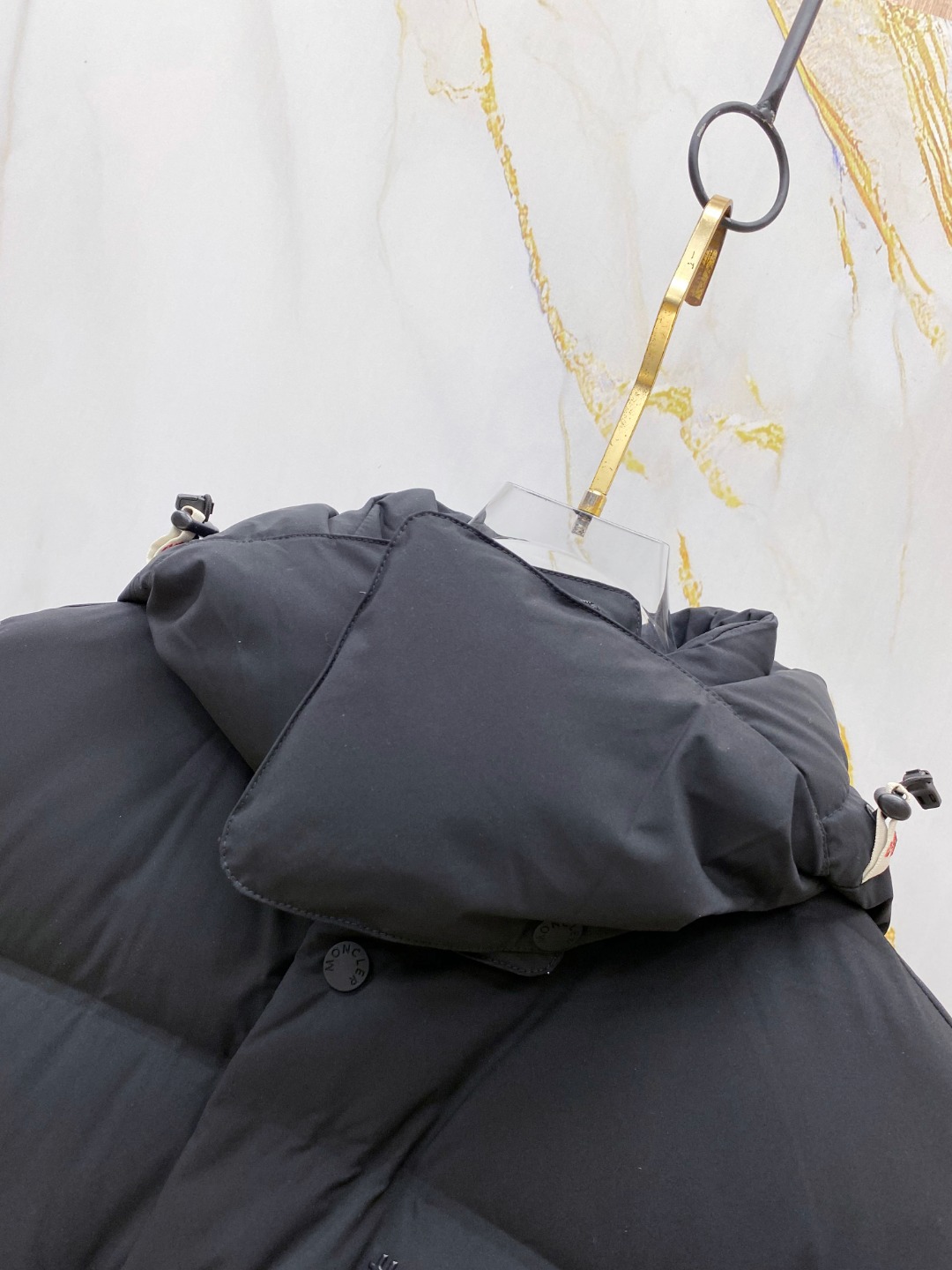 Moncler Male Down Jacket Knitted Black Hooded S-m-l