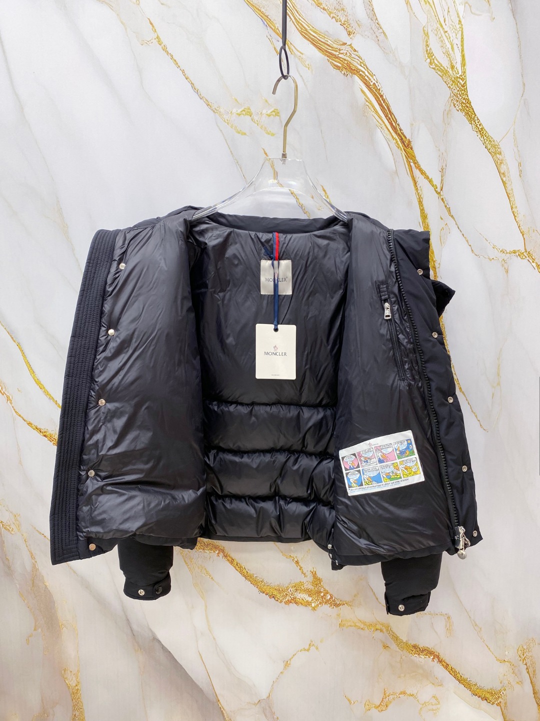 Moncler Down Jacket Polyester Black S-m-l