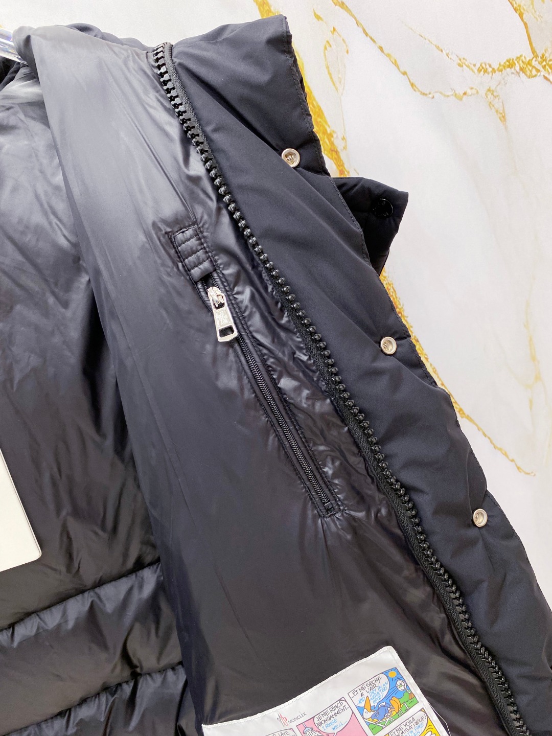 Moncler Down Jacket Polyester Black S-m-l