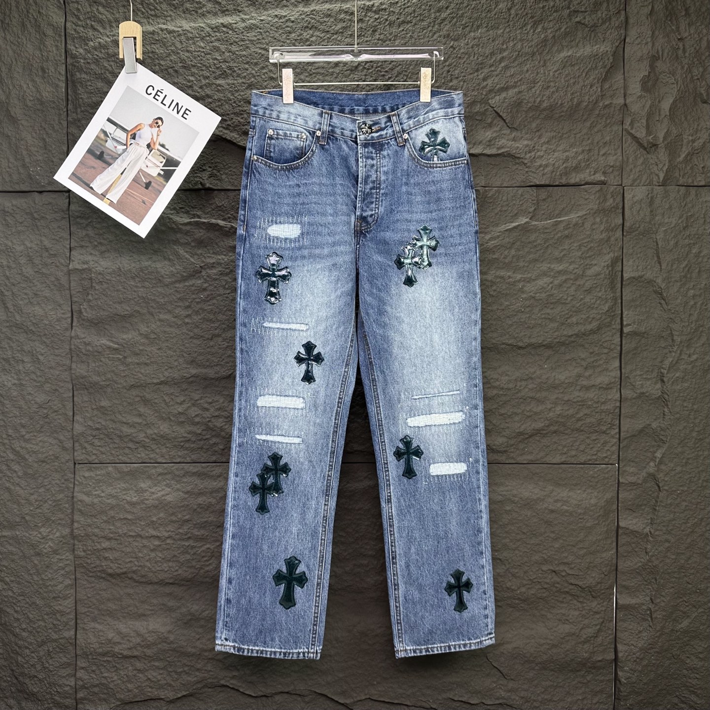 Chrome Hearts Couple Jeans Blue Couple Style