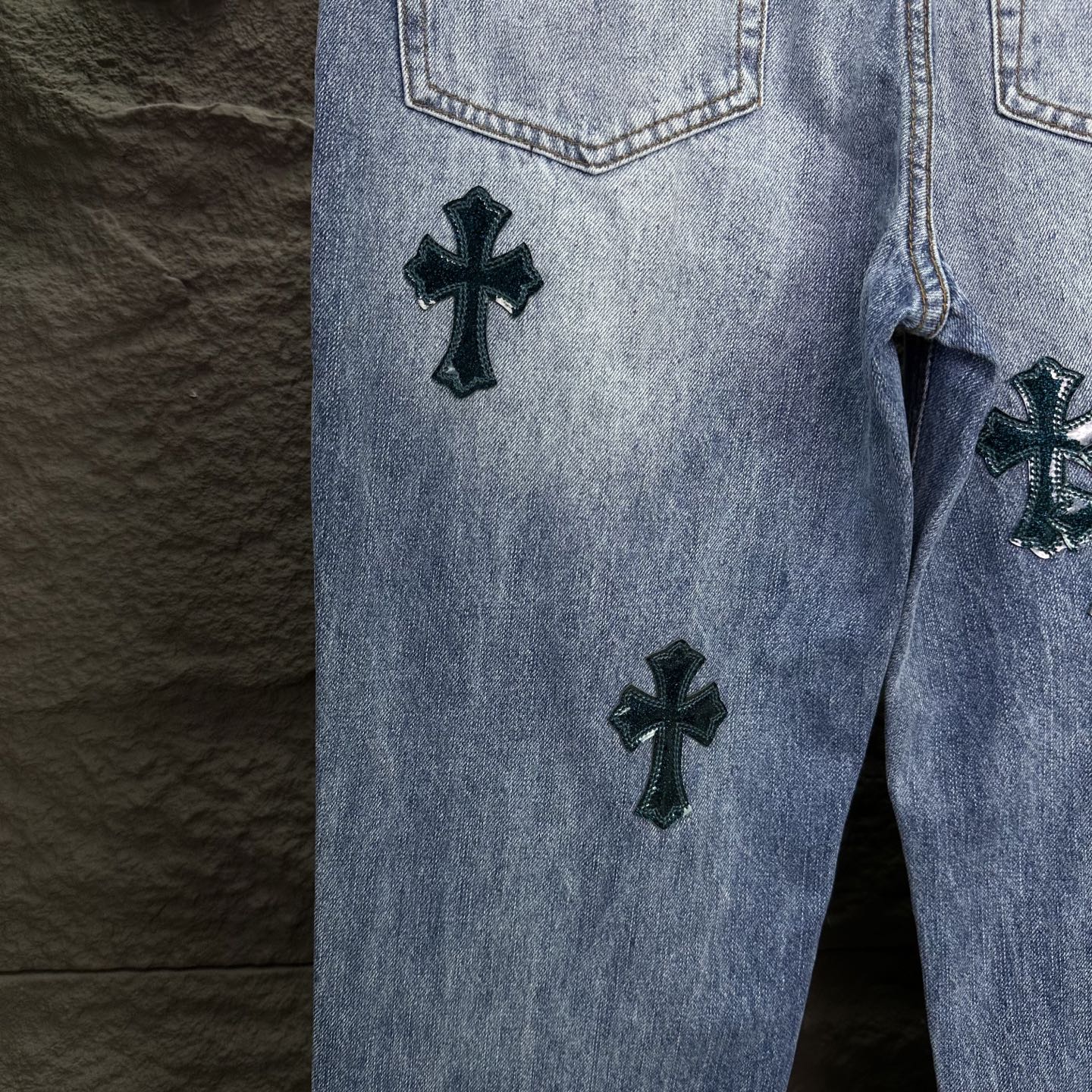 Chrome Hearts Couple Jeans Blue Couple Style