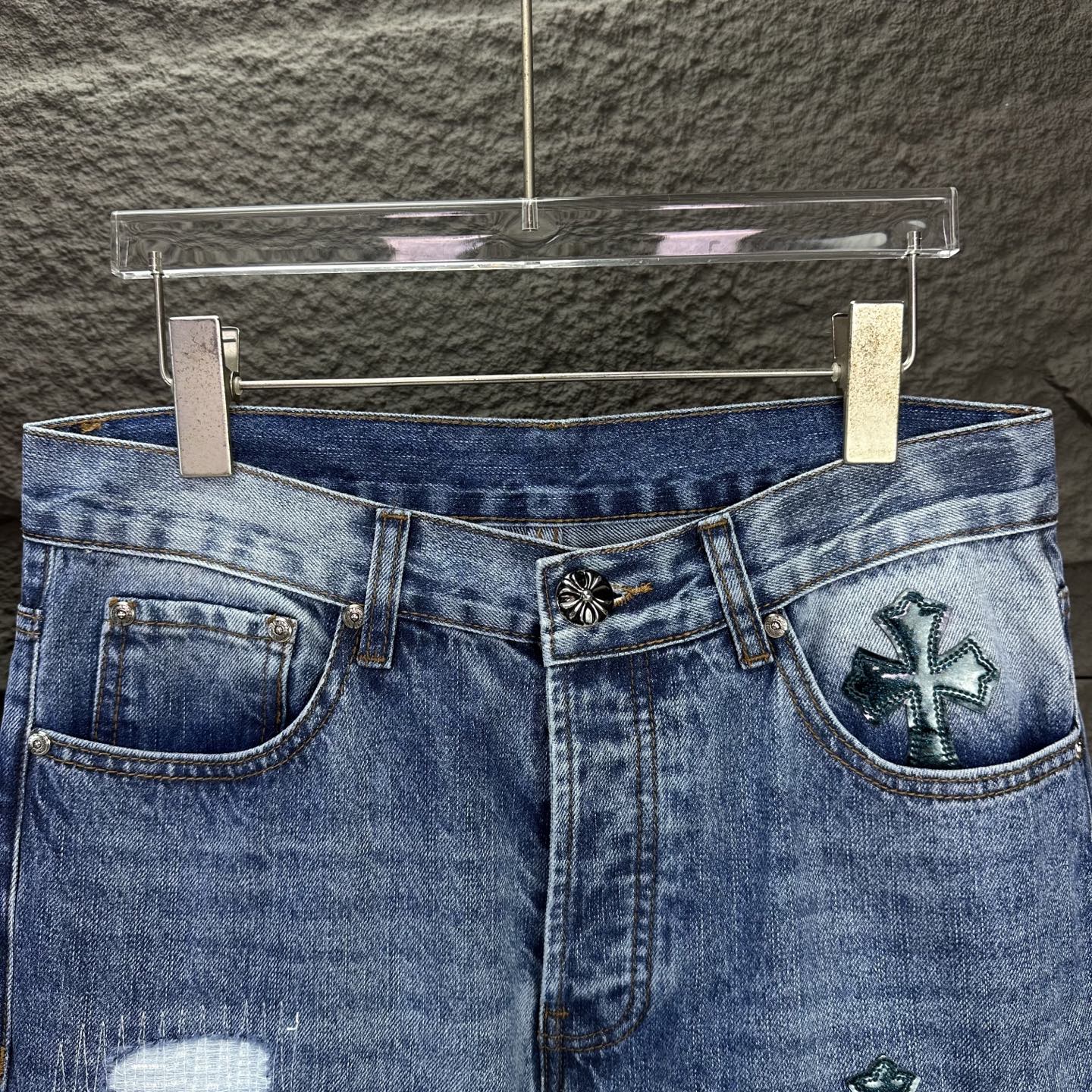 Chrome Hearts Couple Jeans Blue Couple Style