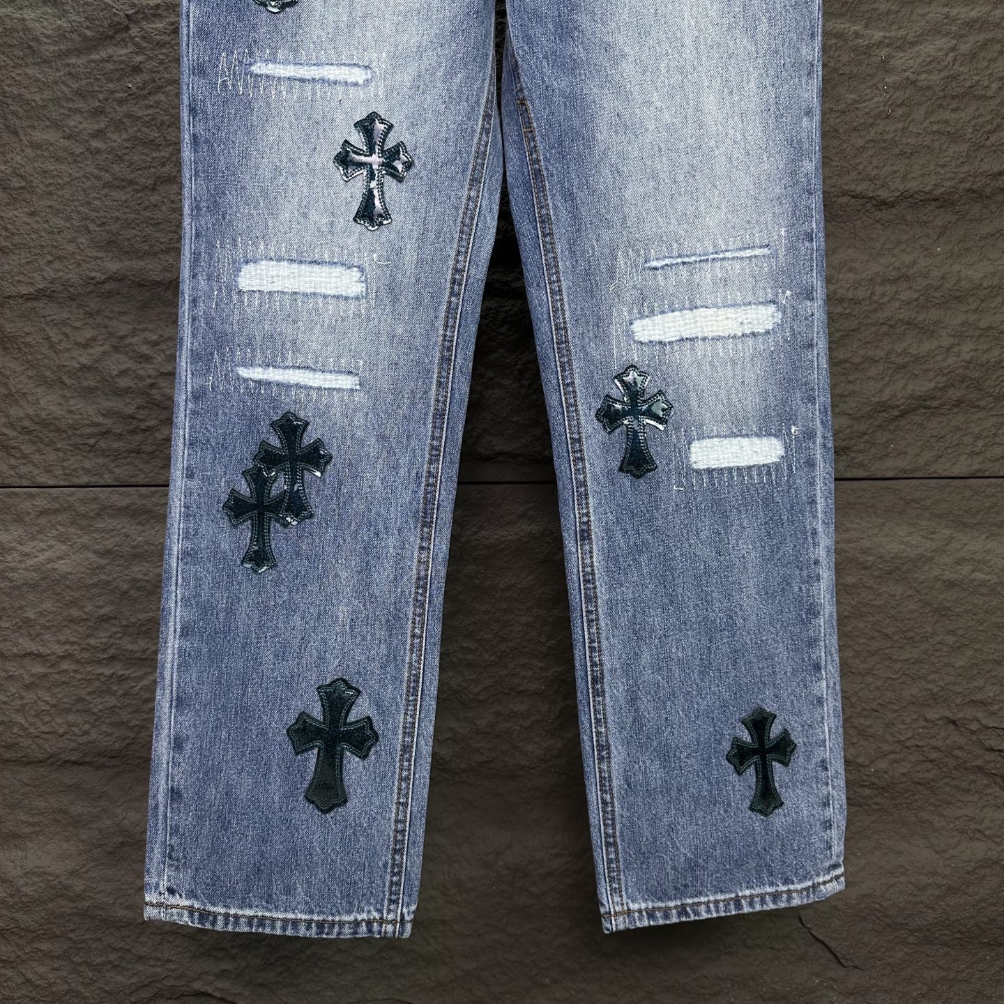 Chrome Hearts Couple Jeans Blue Couple Style