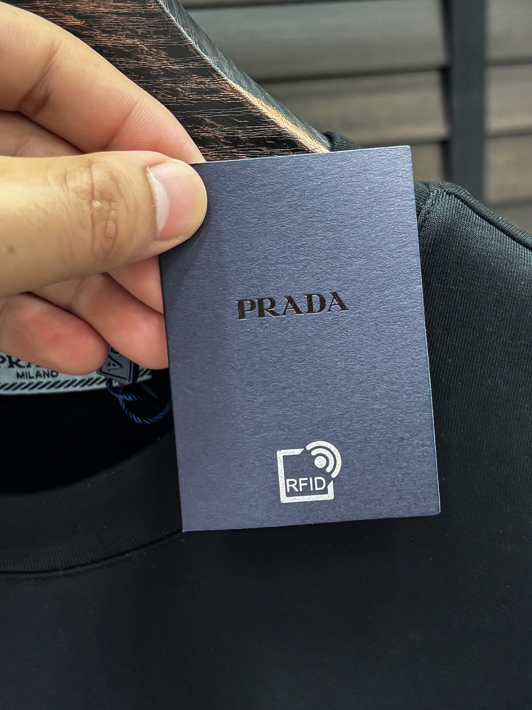 Prada Hoodie Cotton Black Fleece Lined S-m-l-xl