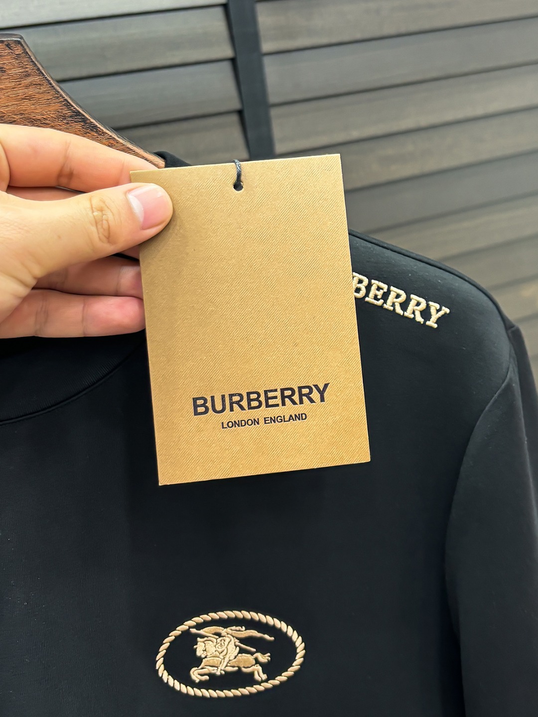 Burberry Hoodie Cotton Black Fleece Lined S-m-l-xl