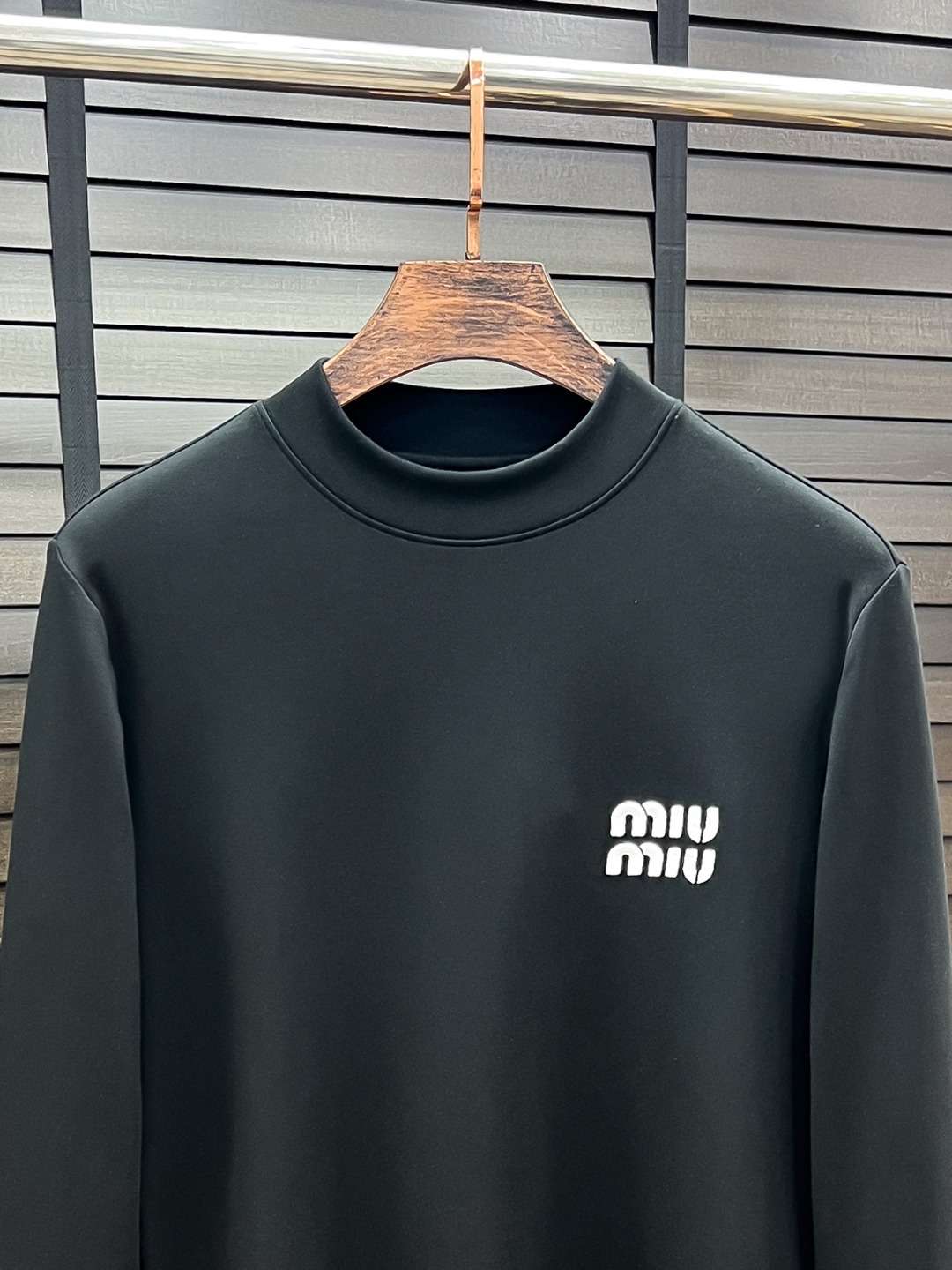 Miu Miu Hoodie Cotton Black Fleece Lined S-m-l-xl