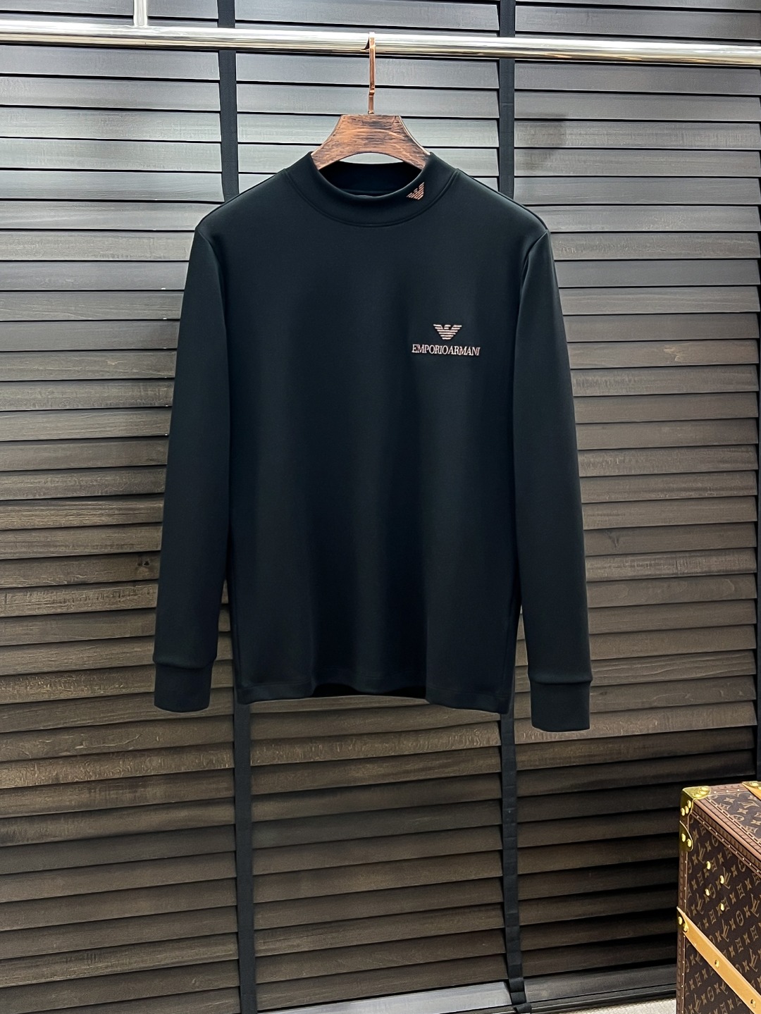 Armani Hoodie Cotton Black Fleece Lined S-m-l-xl