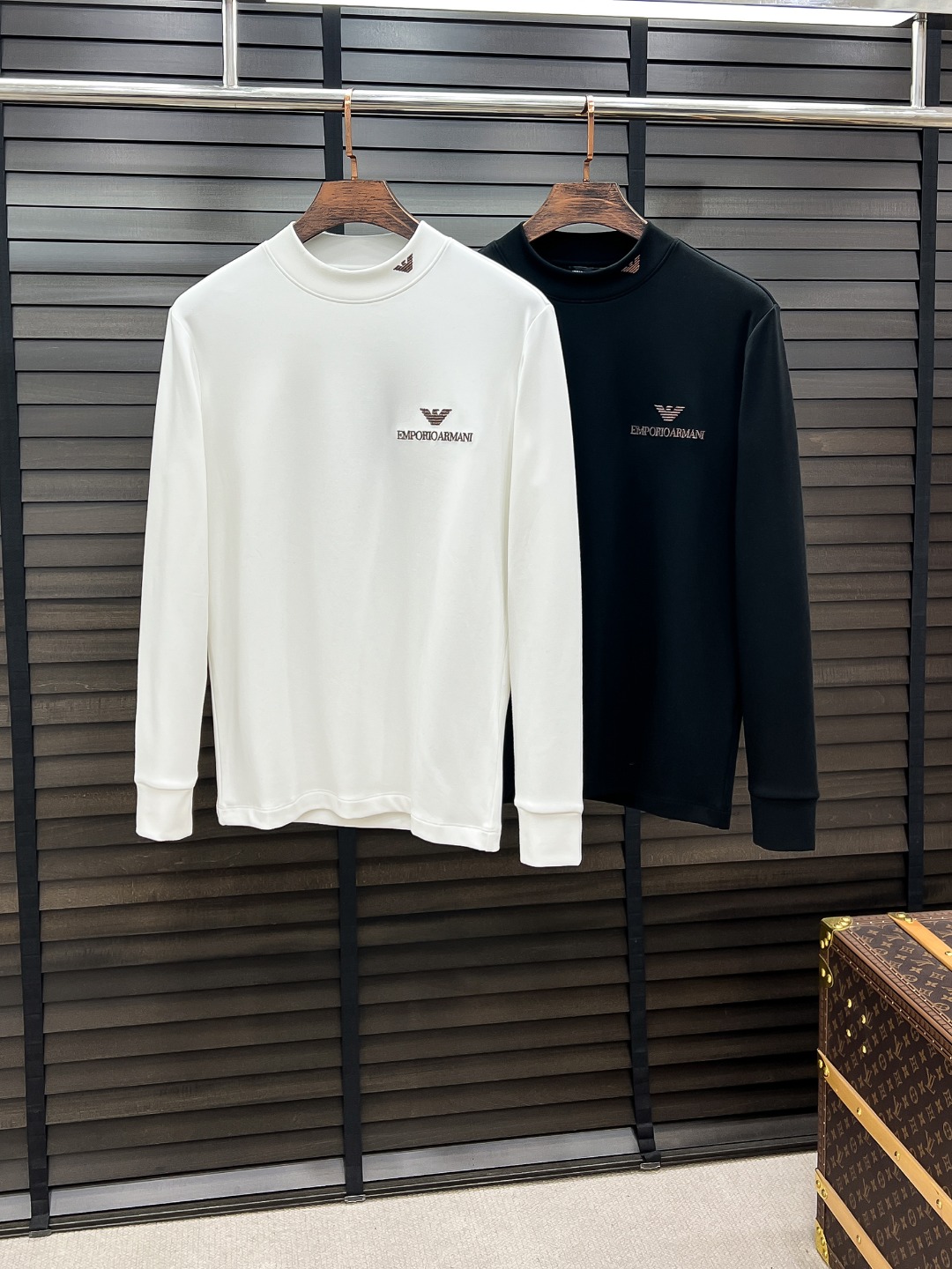 Armani Hoodie Cotton Black Fleece Lined S-m-l-xl