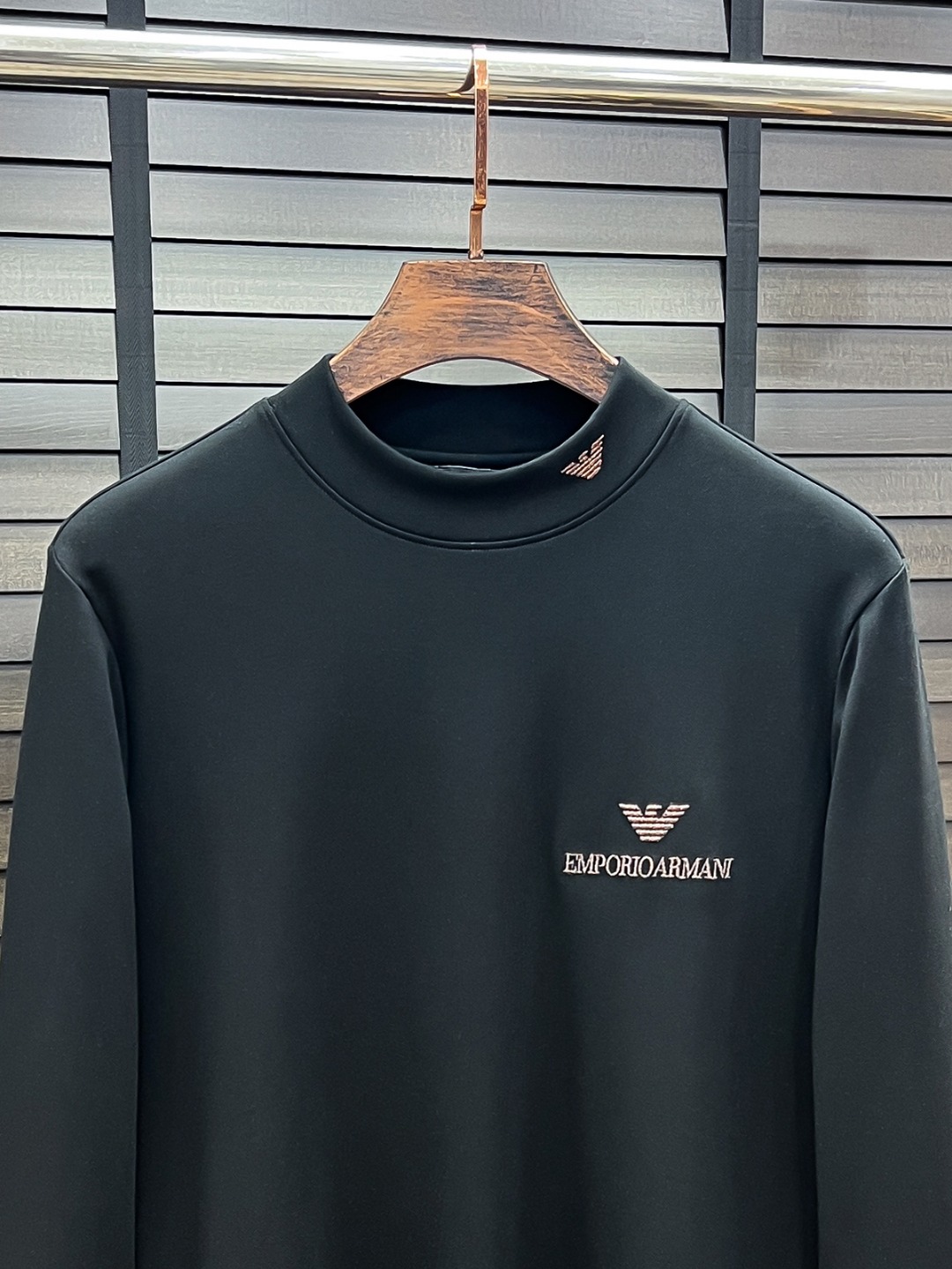 Armani Hoodie Cotton Black Fleece Lined S-m-l-xl