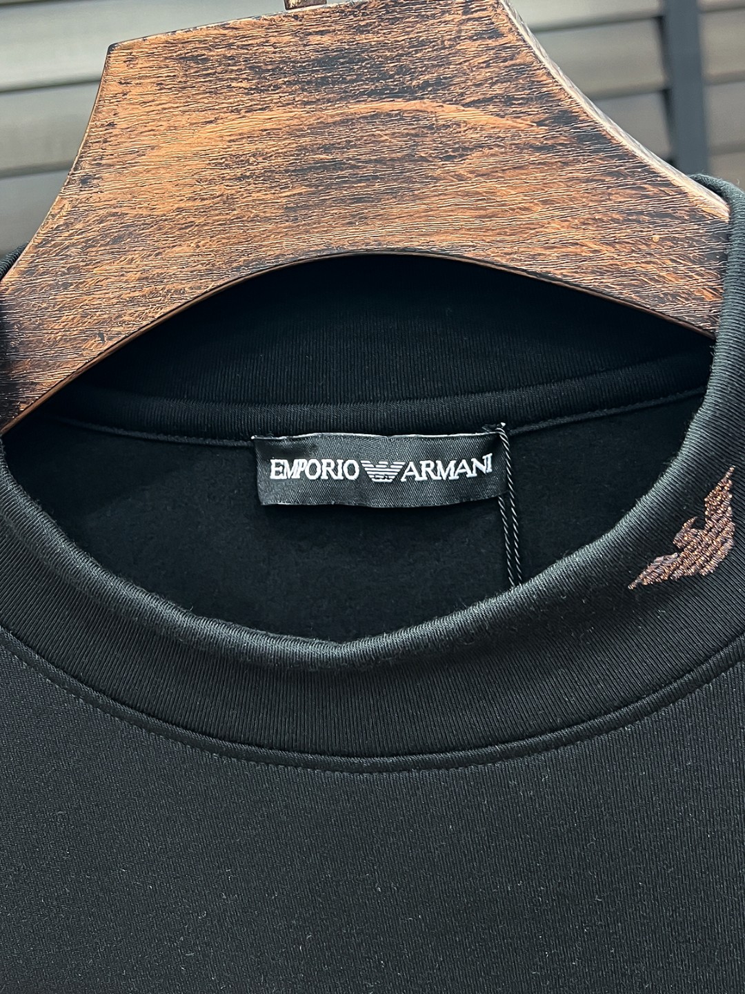 Armani Hoodie Cotton Black Fleece Lined S-m-l-xl