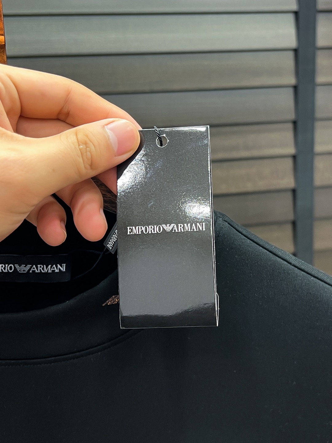 Armani Hoodie Cotton Black Fleece Lined S-m-l-xl