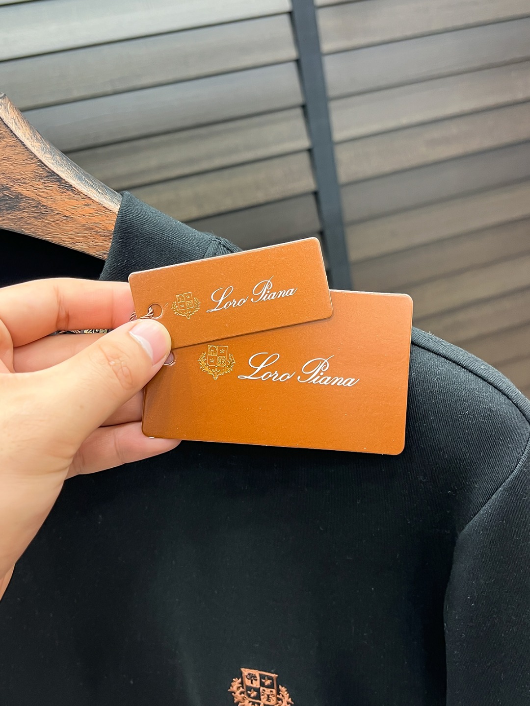 Loro Piana Hoodie Cotton Black Fleece Lined S-m-l-xl