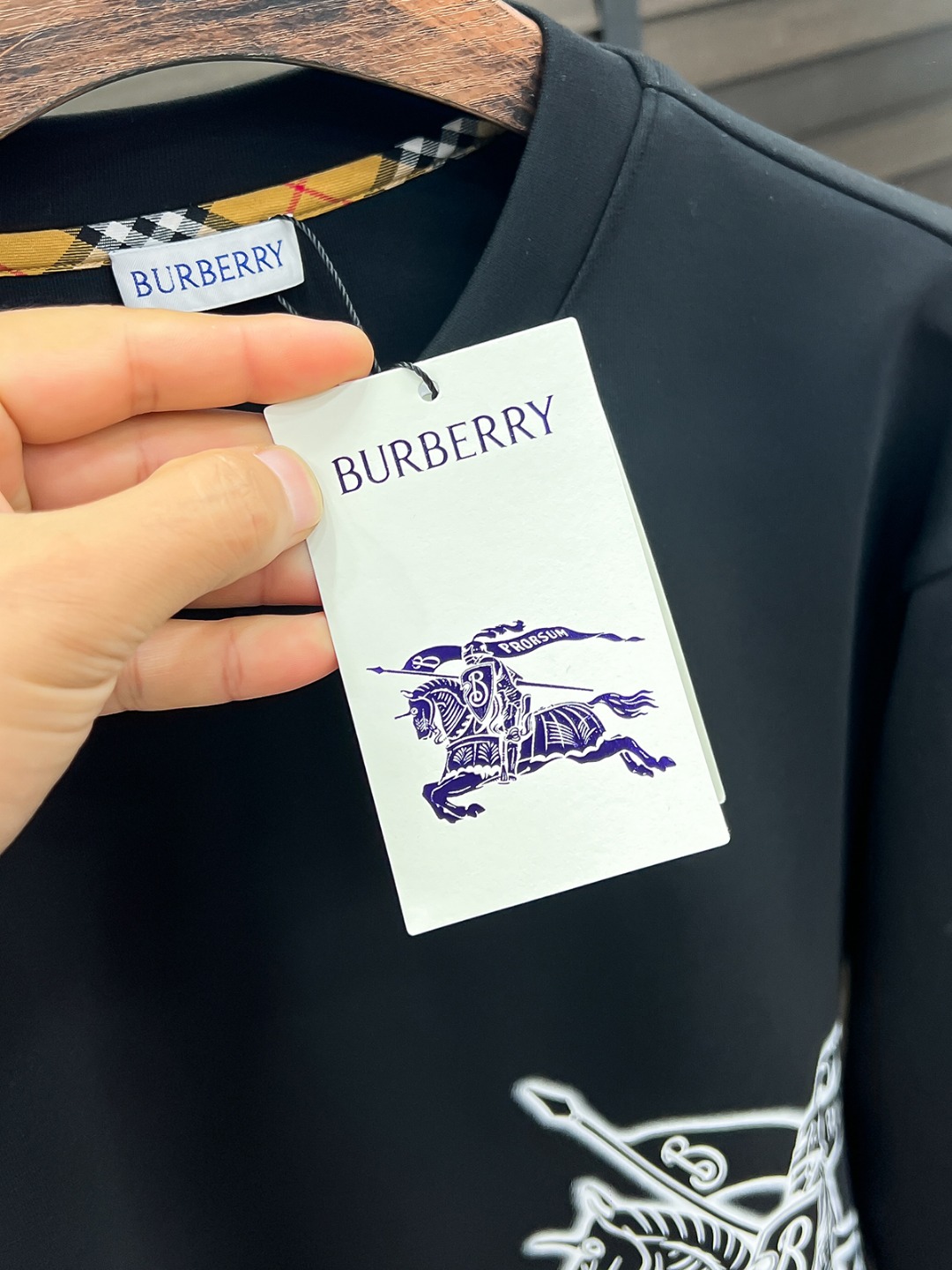 Burberry Couple Hoodie Cotton Black S-m-l-xl