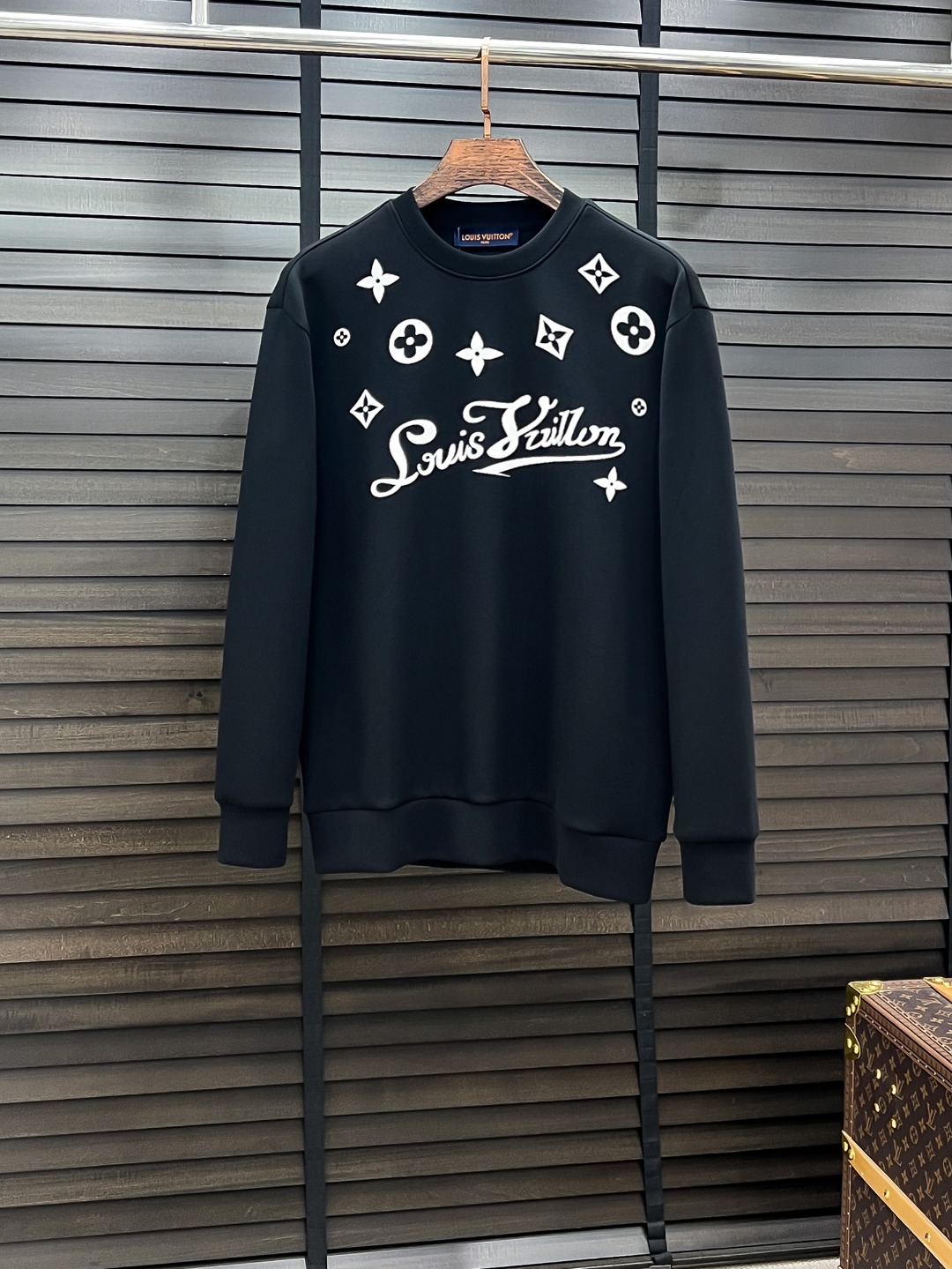 Louis Vuitton Couple Hoodie Cotton Black S-m-l-xl