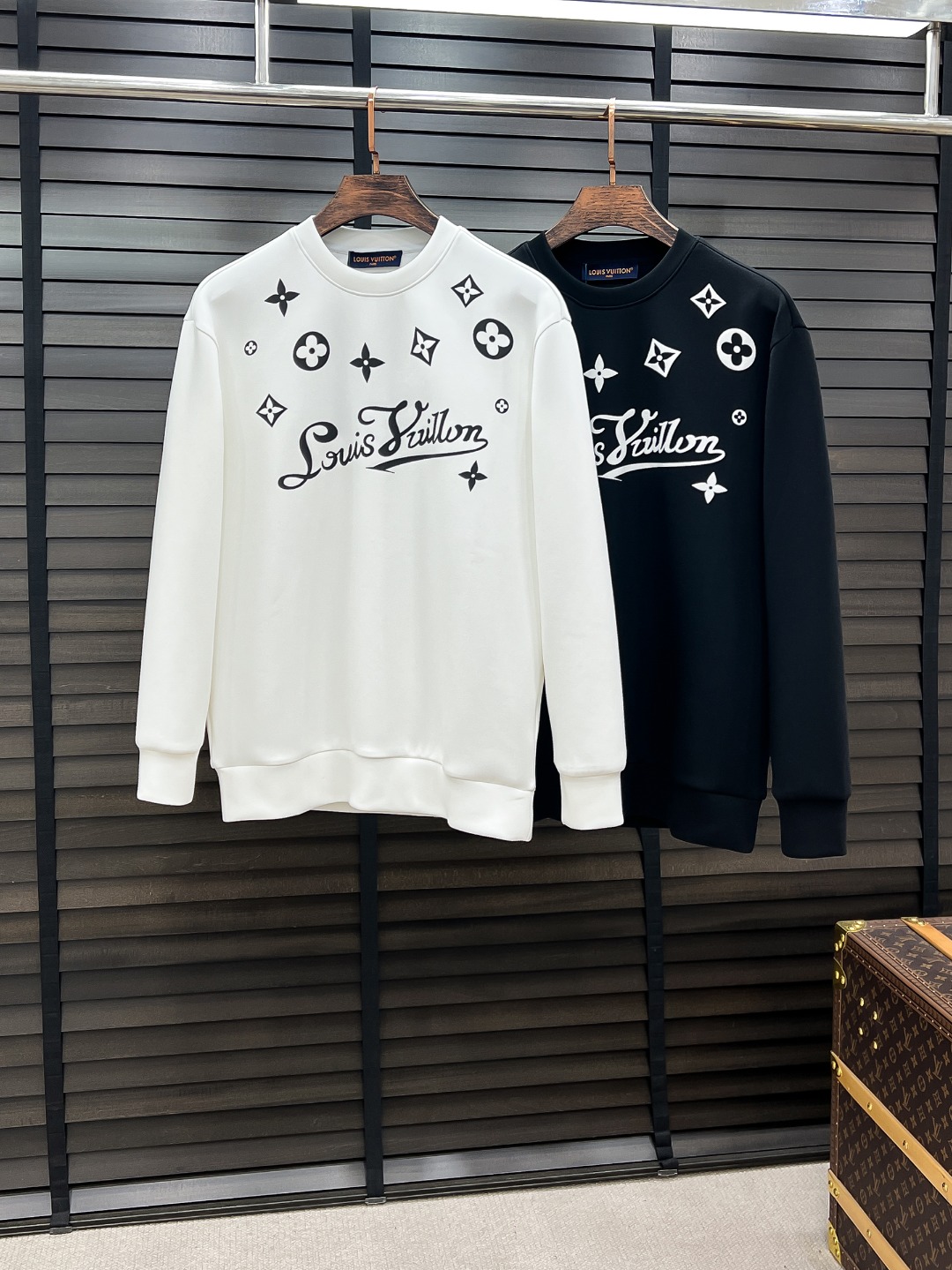 Louis Vuitton Couple Hoodie Cotton Black S-m-l-xl