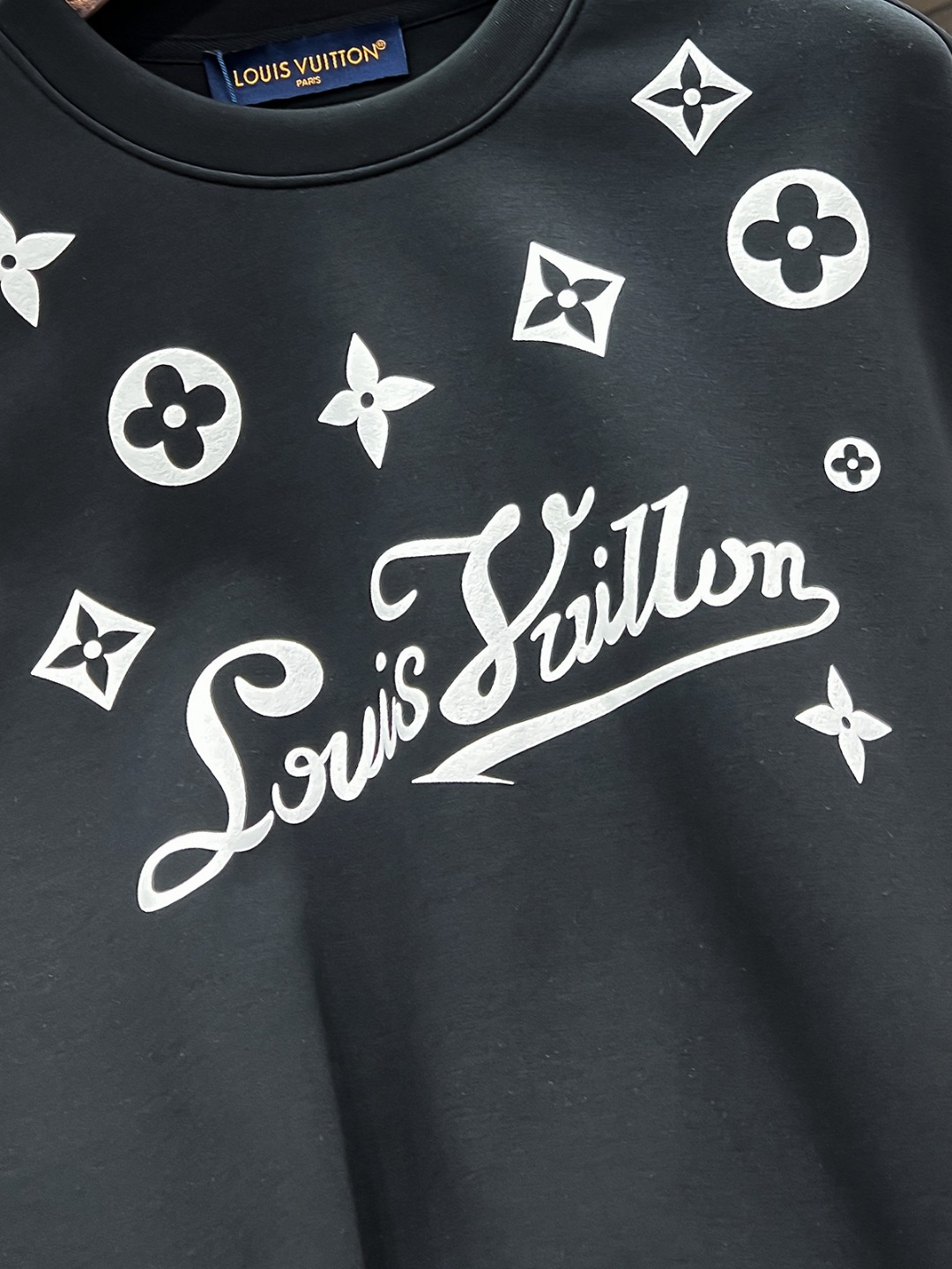 Louis Vuitton Couple Hoodie Cotton Black S-m-l-xl