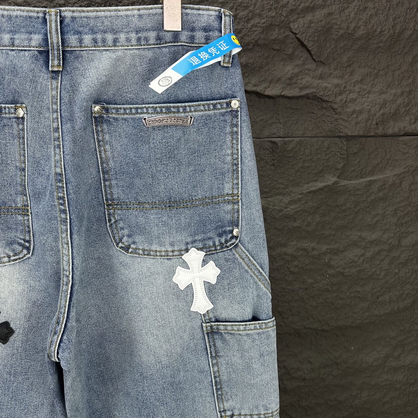 Chrome Hearts Couple Jeans Blue Loose Fit