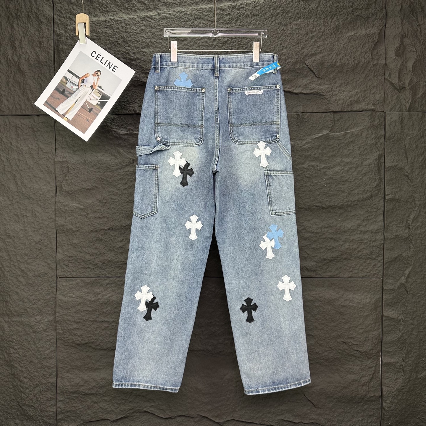 Chrome Hearts Couple Jeans Blue Loose Fit