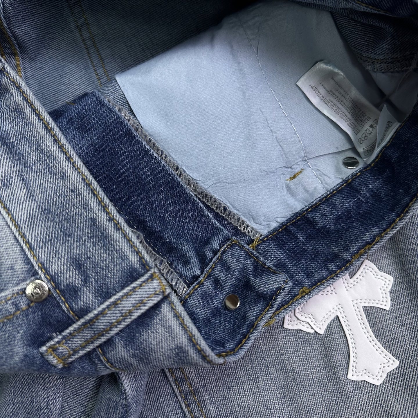 Chrome Hearts Couple Jeans Blue Loose Fit