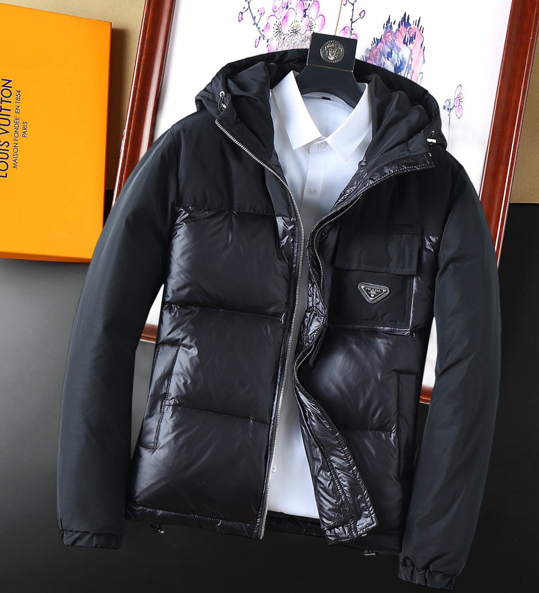 Prada Couple Down Jacket Goose Down M-l-xl