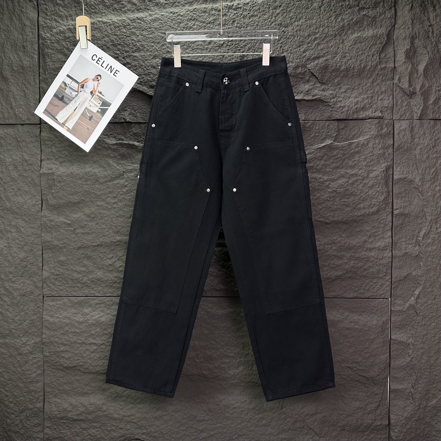 Chrome Hearts Couple Jeans Black Loose Fit