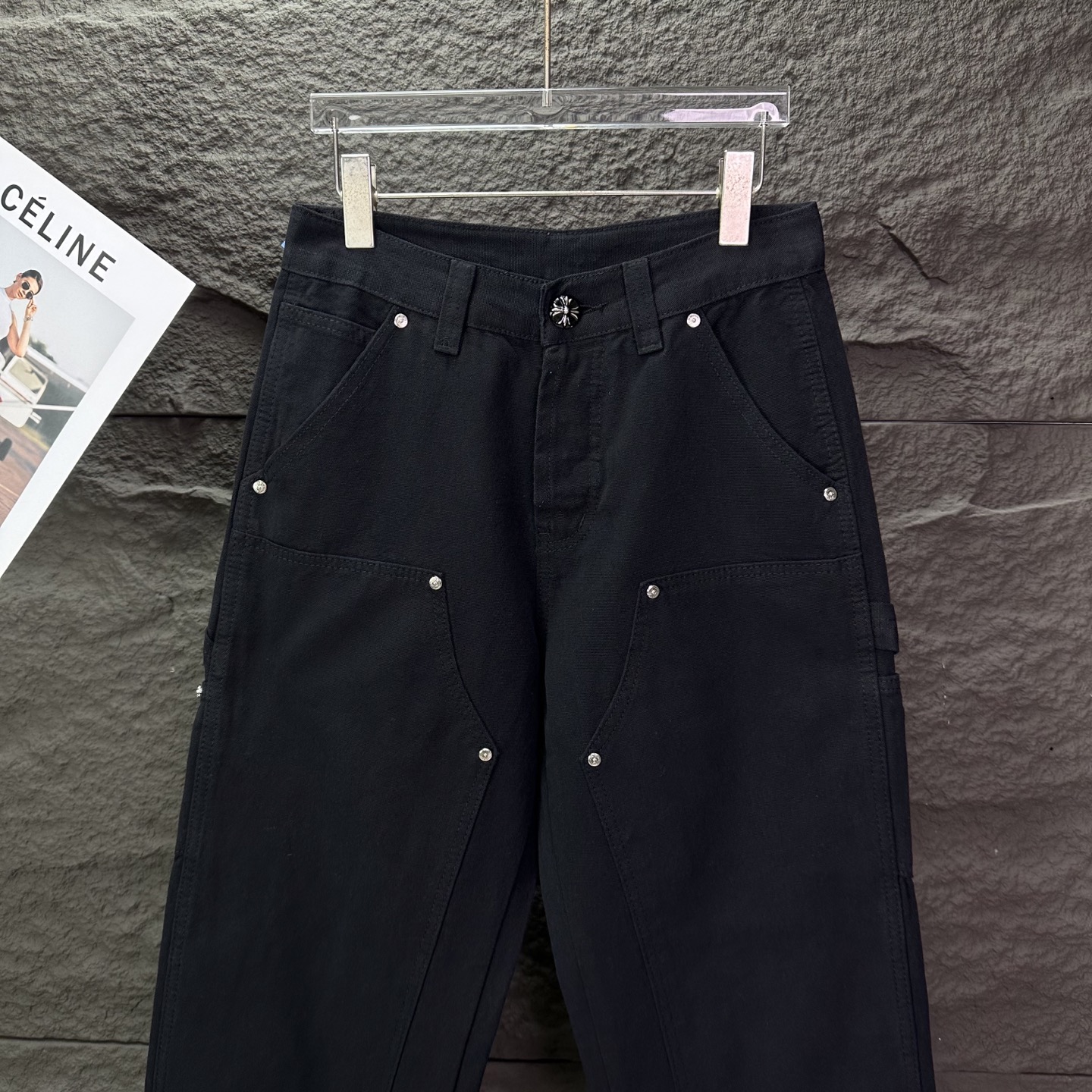 Chrome Hearts Couple Jeans Black Loose Fit