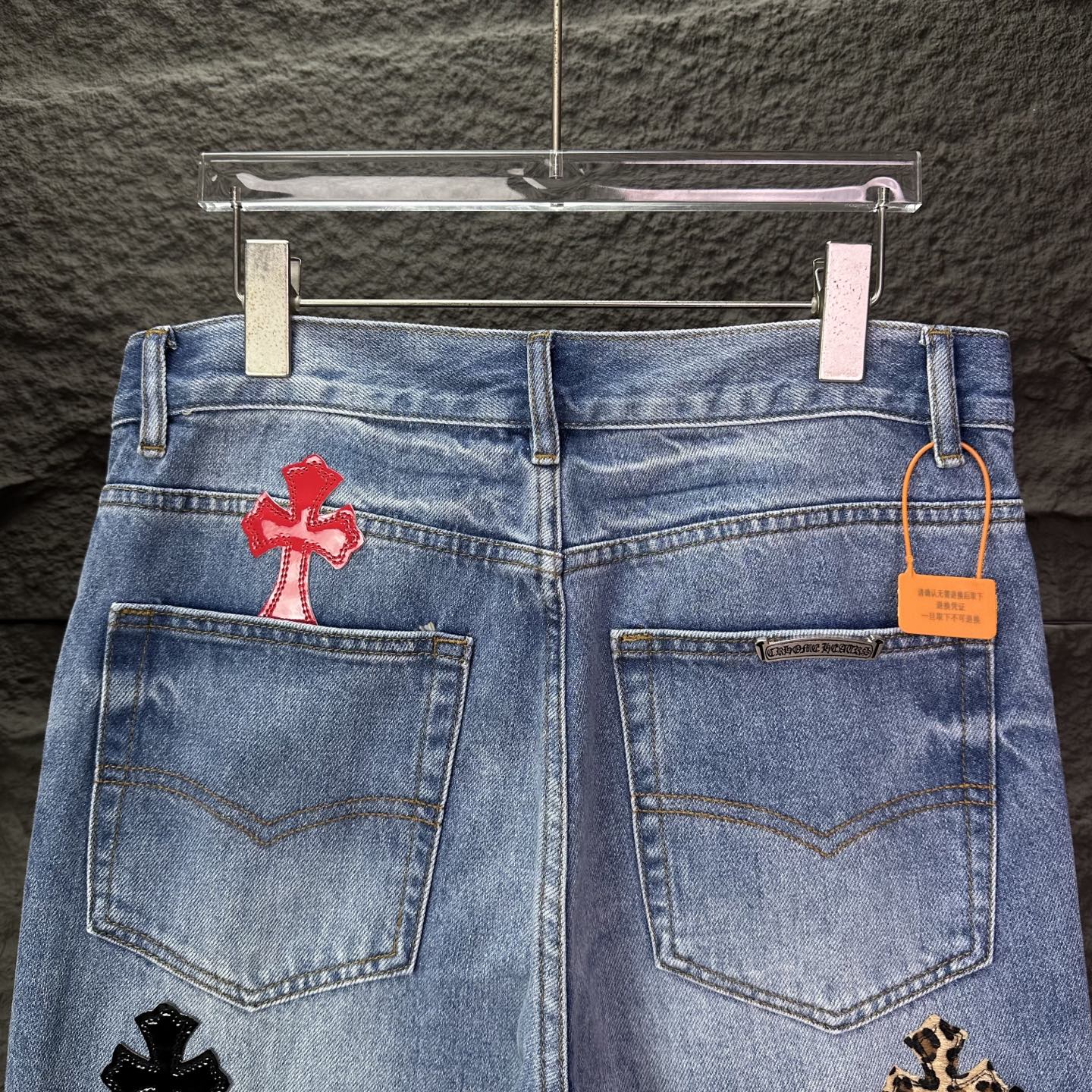 Chrome Hearts Couple Jeans Blue Loose Fit