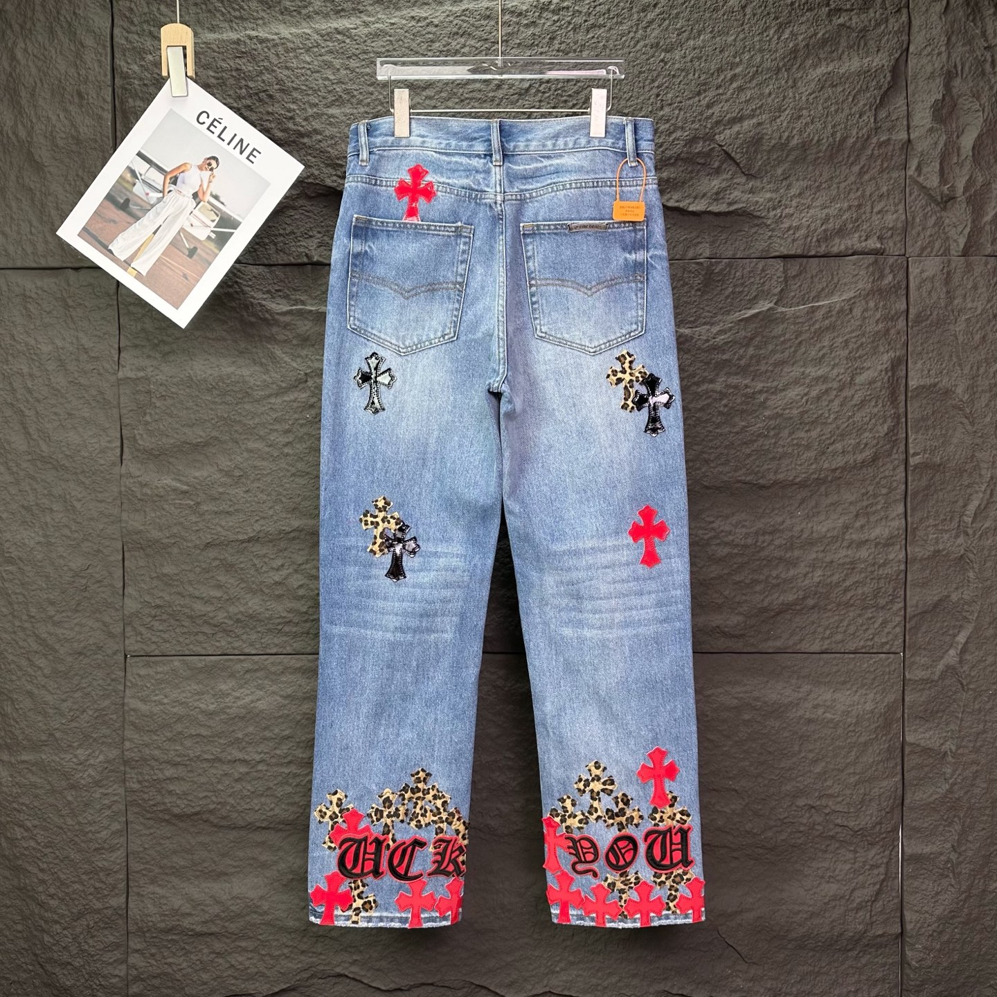 Chrome Hearts Couple Jeans Blue Loose Fit