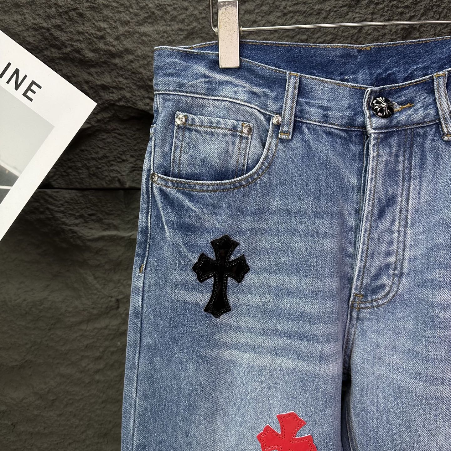 Chrome Hearts Couple Jeans Blue Loose Fit