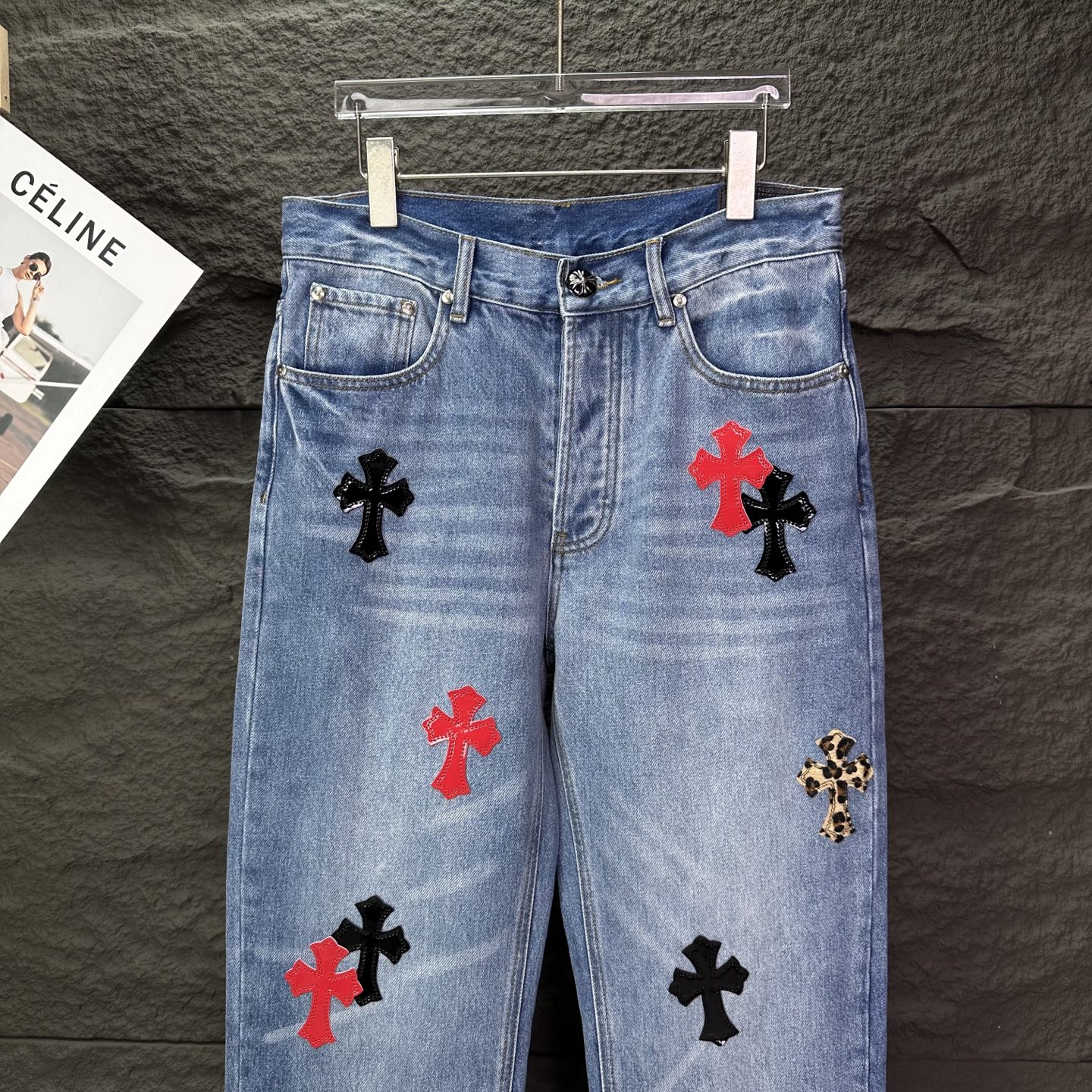 Chrome Hearts Couple Jeans Blue Loose Fit