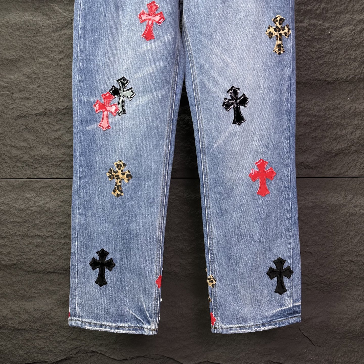Chrome Hearts Couple Jeans Blue Loose Fit