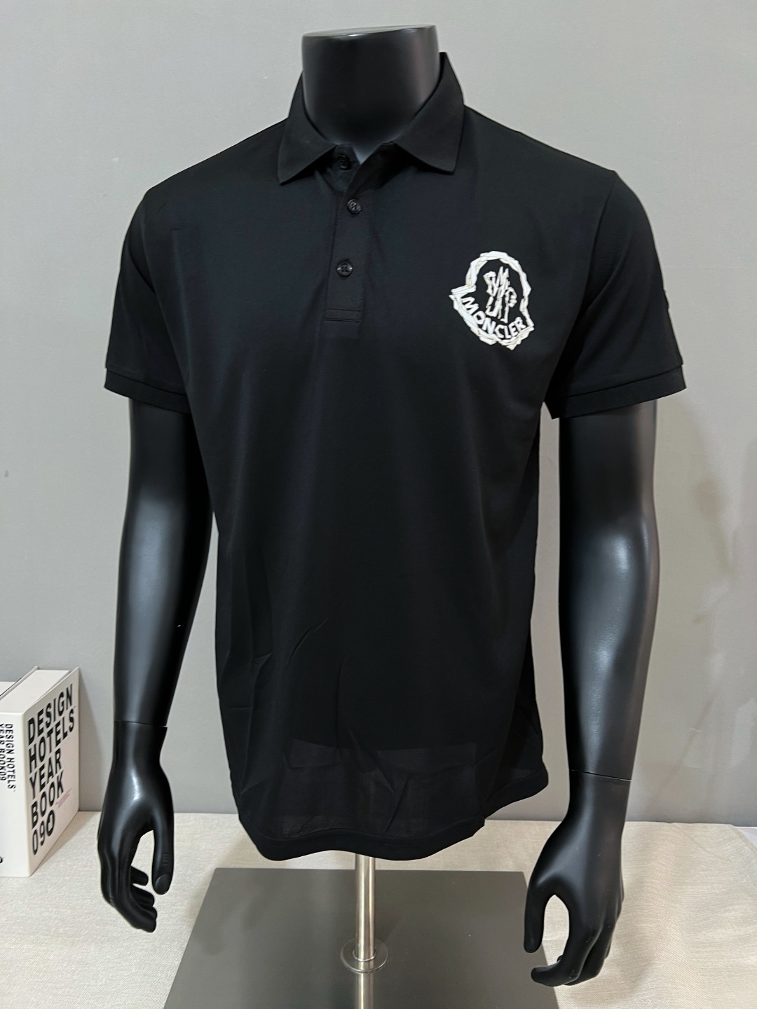 Moncler Male Shirt Black Printed Xs-s-m-l-xl