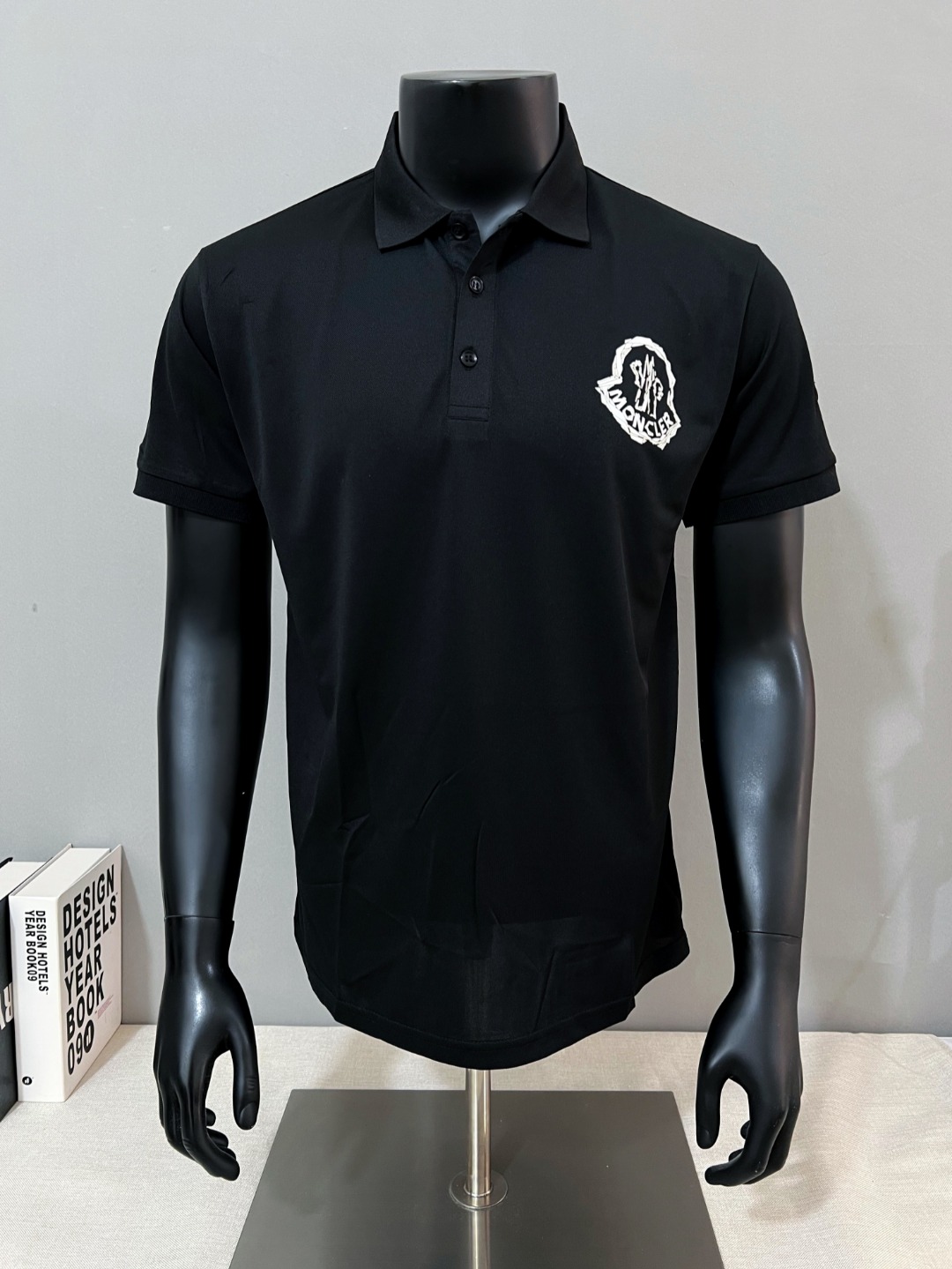 Moncler Male Shirt Black Printed Xs-s-m-l-xl