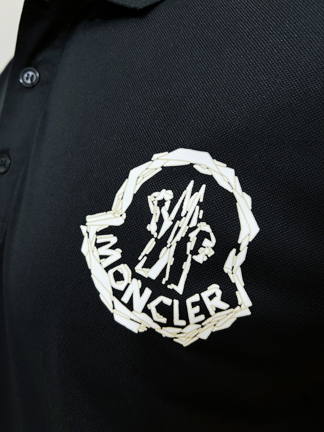 Moncler Male Shirt Black Printed Xs-s-m-l-xl