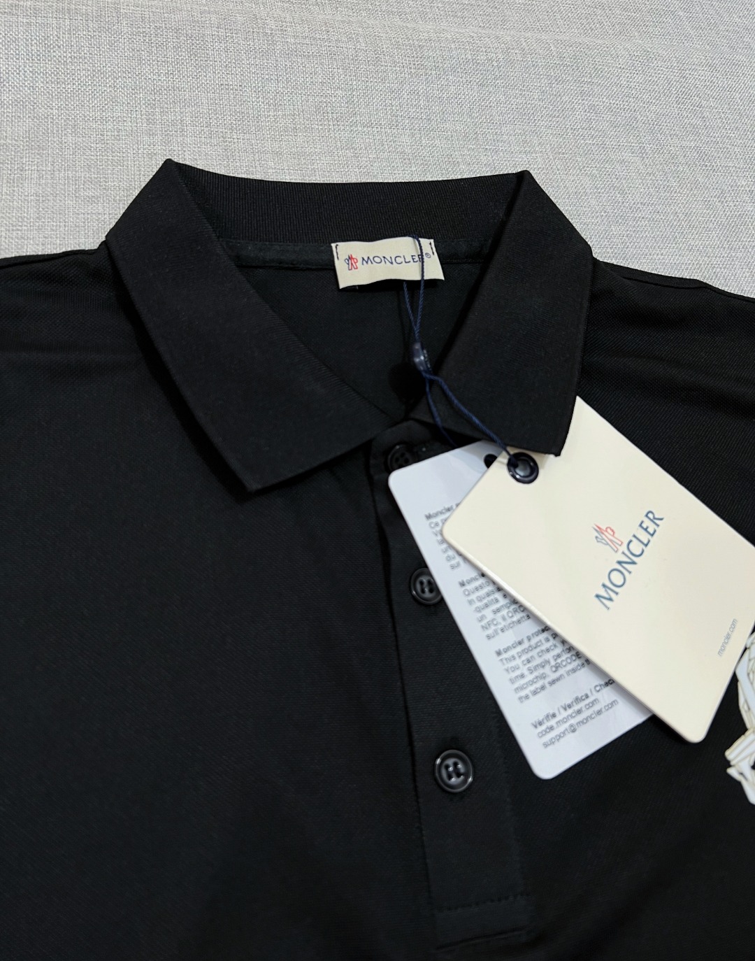 Moncler Male Shirt Black Printed Xs-s-m-l-xl
