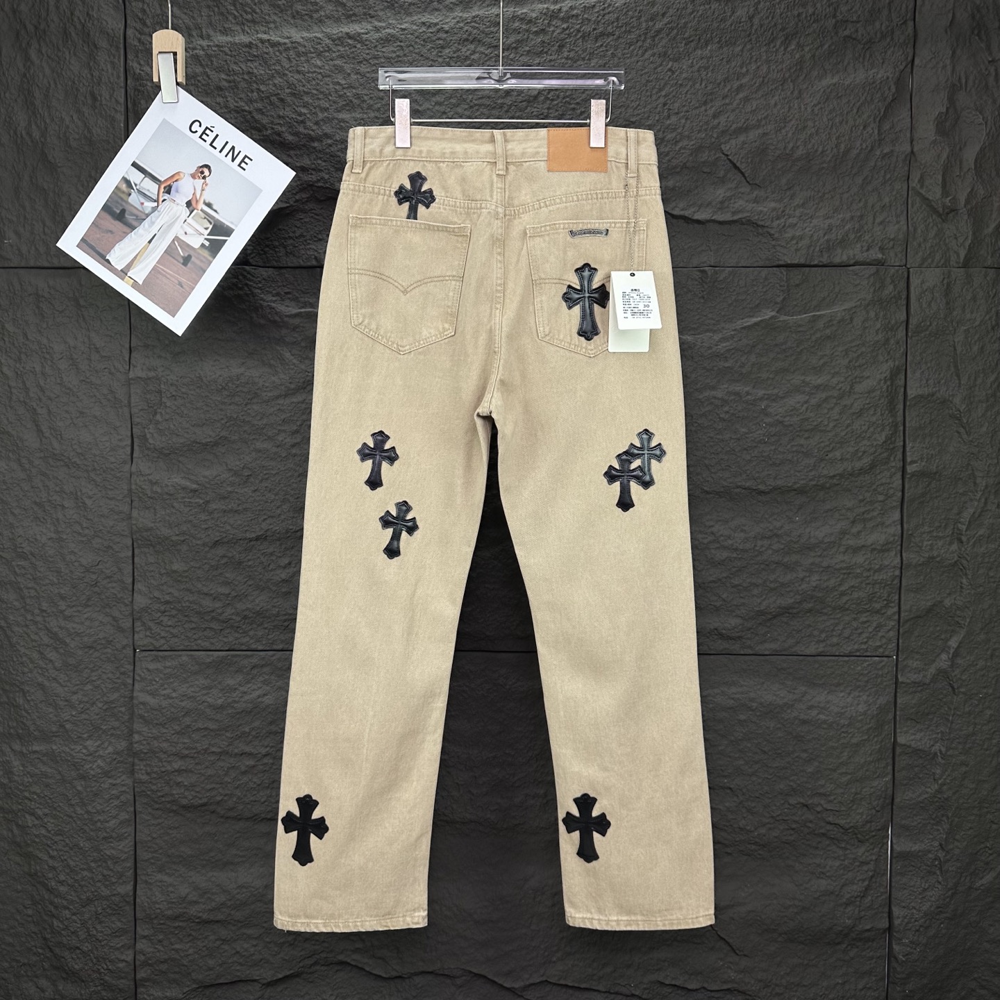 Chrome Hearts Couple Jeans Black Loose Fit