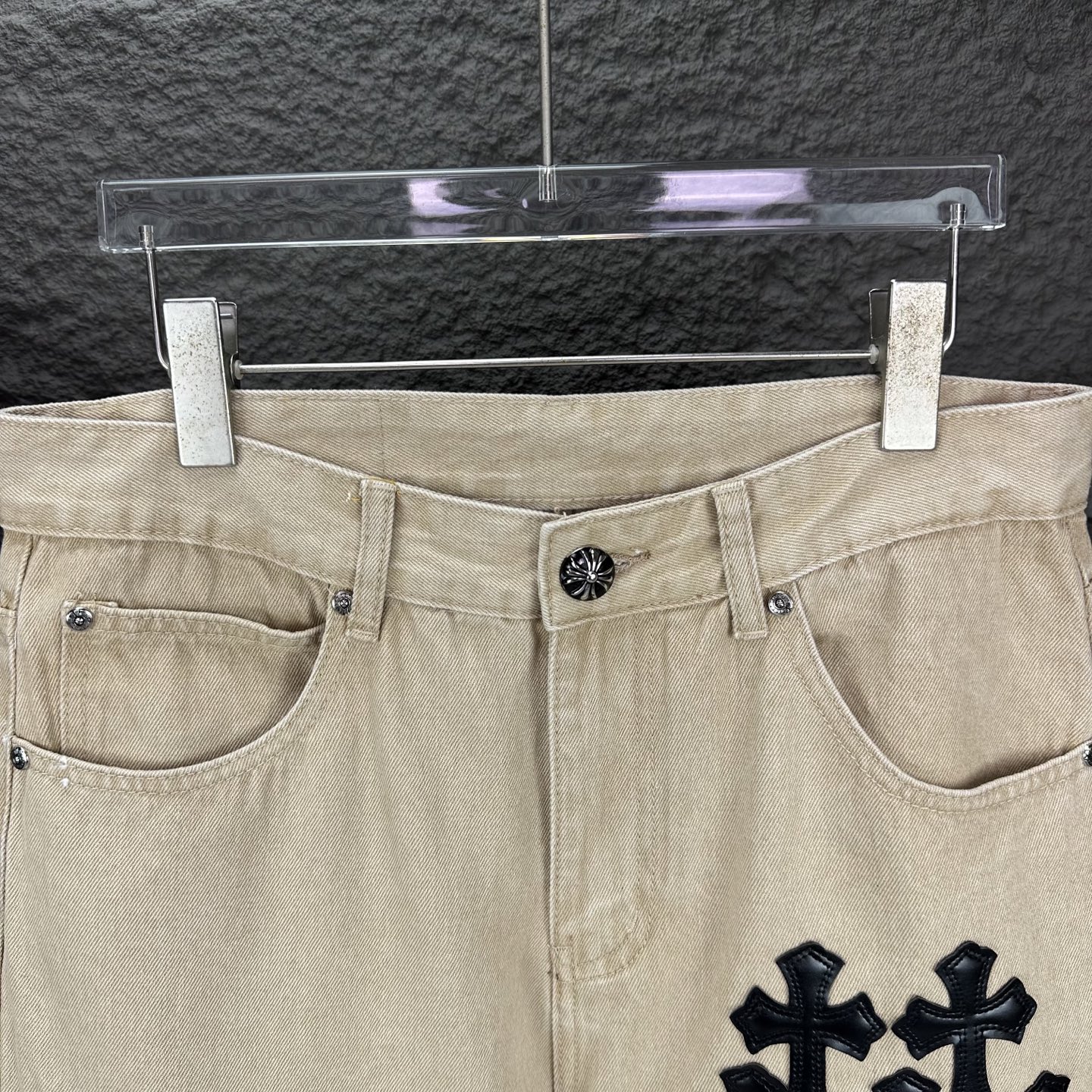 Chrome Hearts Couple Jeans Black Loose Fit