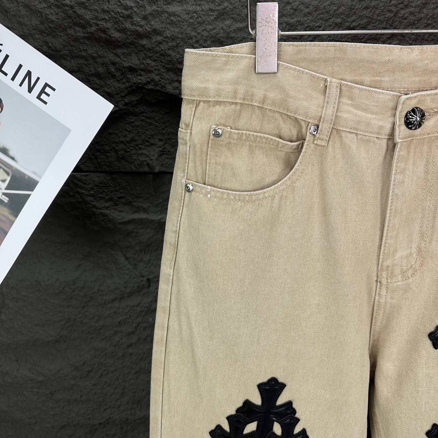 Chrome Hearts Couple Jeans Black Loose Fit