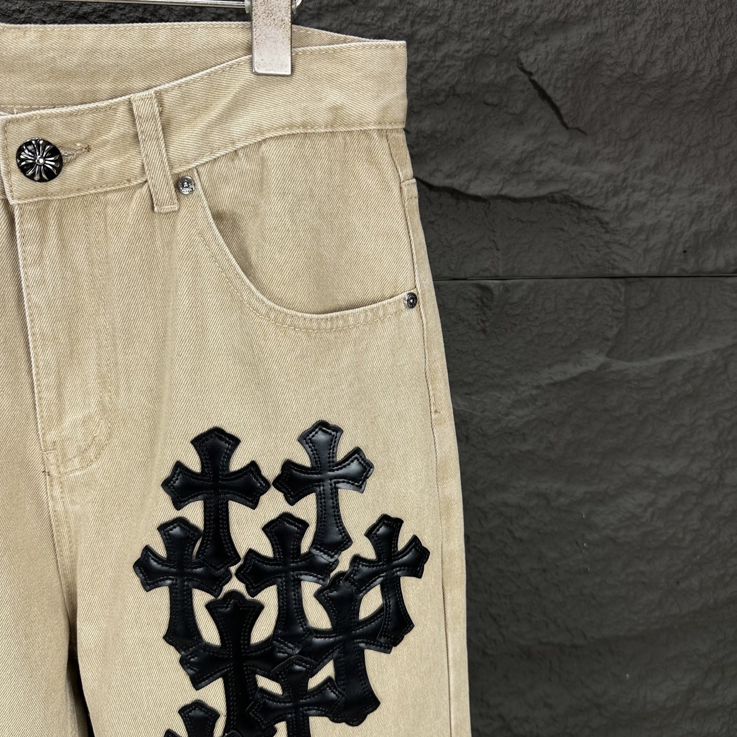 Chrome Hearts Couple Jeans Black Loose Fit