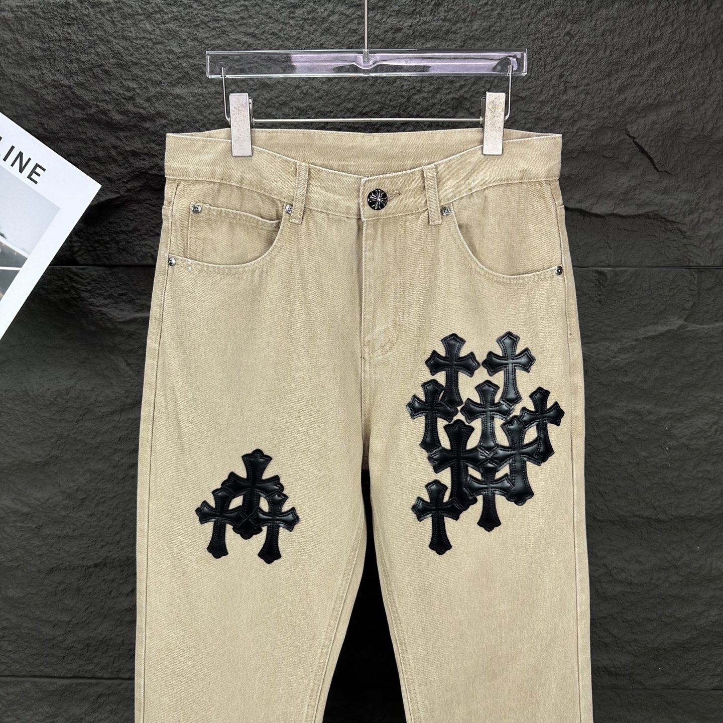 Chrome Hearts Couple Jeans Black Loose Fit