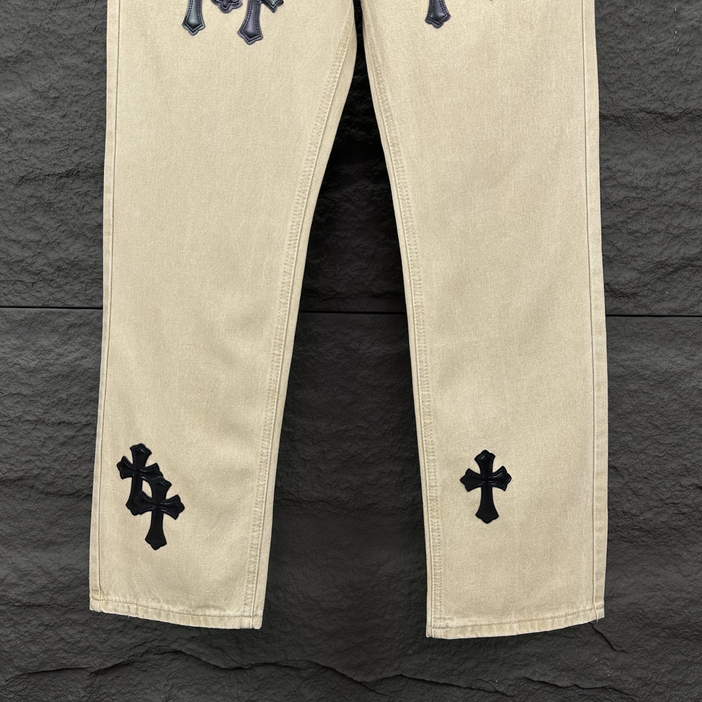 Chrome Hearts Couple Jeans Black Loose Fit