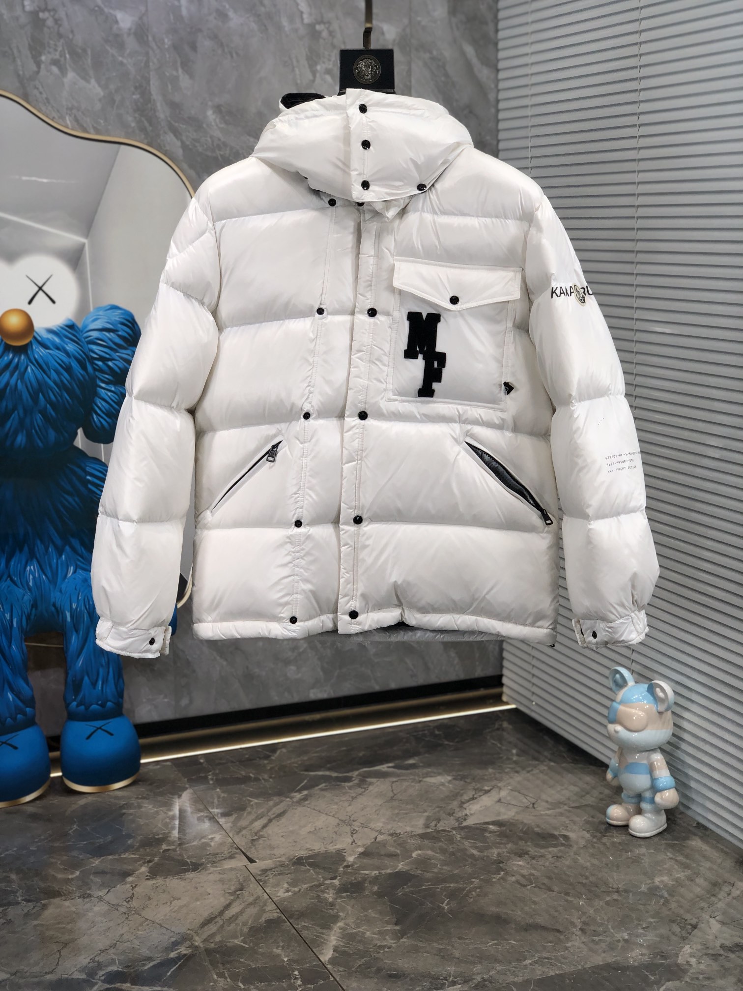 Moncler Male Down Jacket White Duck Down Hooded M-l