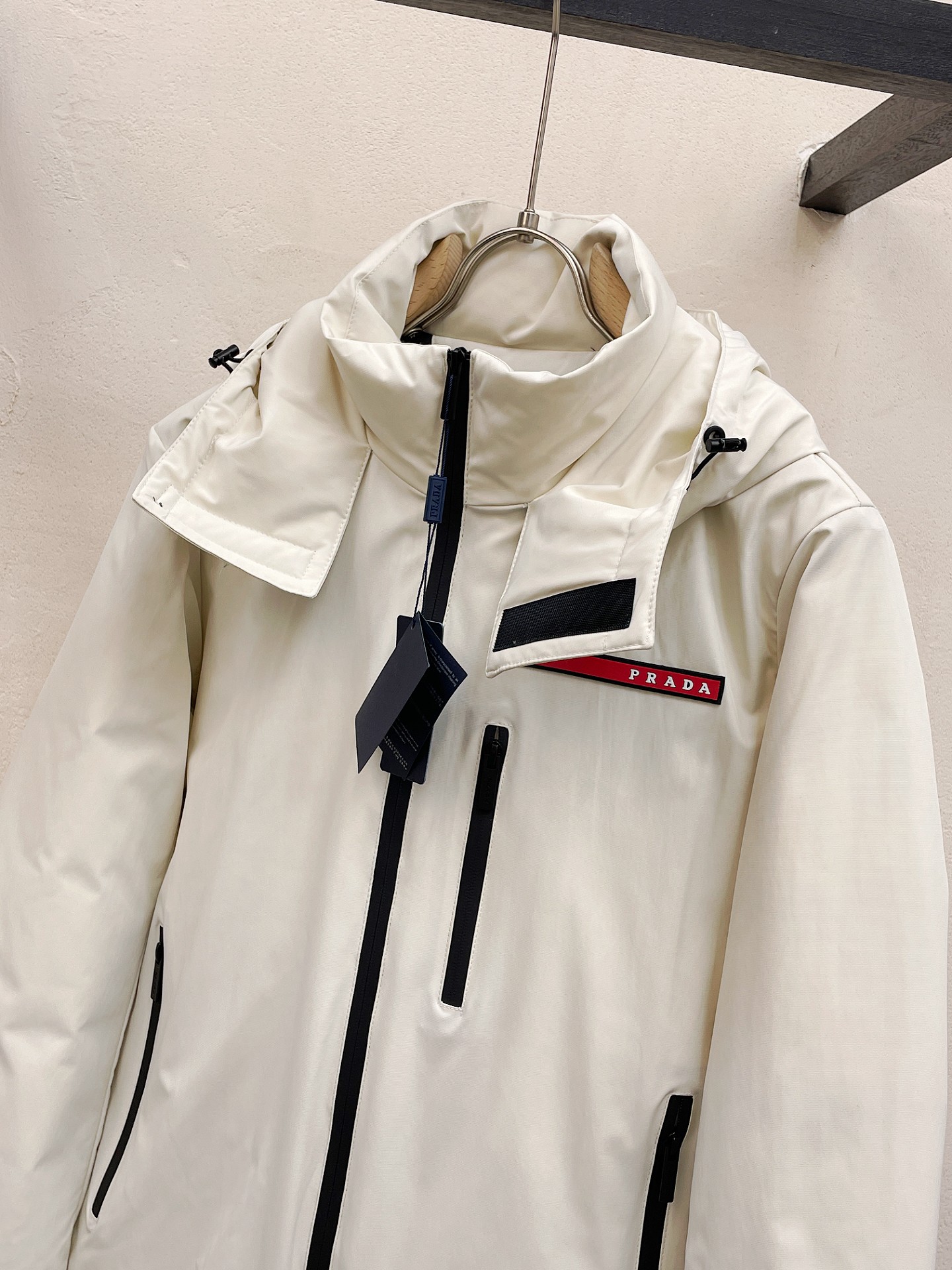 Prada Couple Down Jacket Goose Down Black Hooded S-m-l-xl-xxl