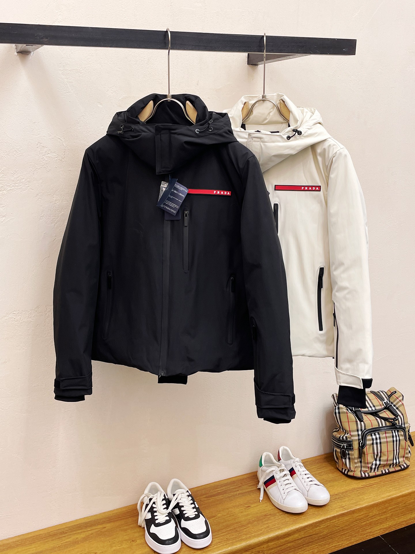 Prada Couple Down Jacket Goose Down Black Hooded S-m-l-xl-xxl